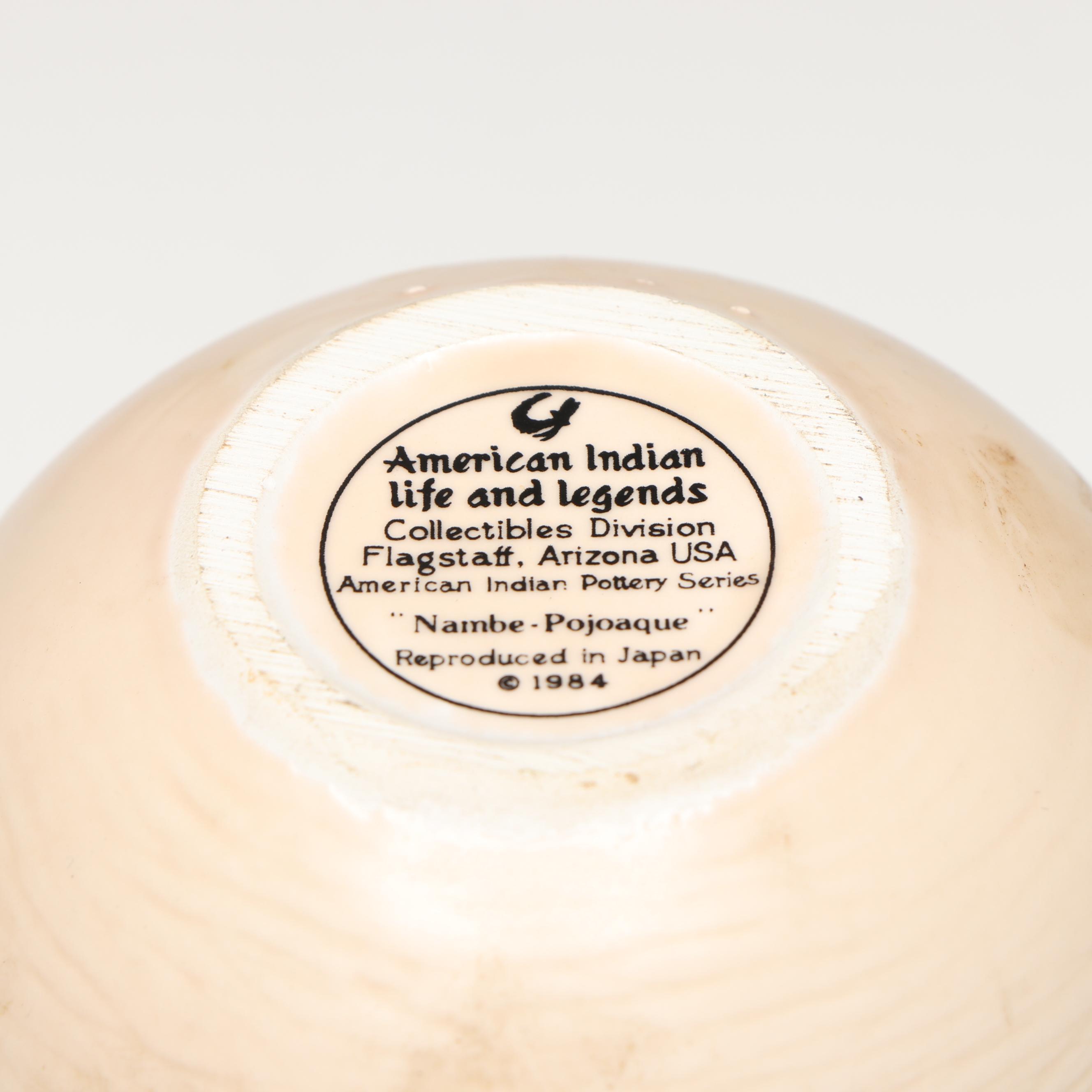 American Indian Life and Legends Reproduction Ceramic Vases