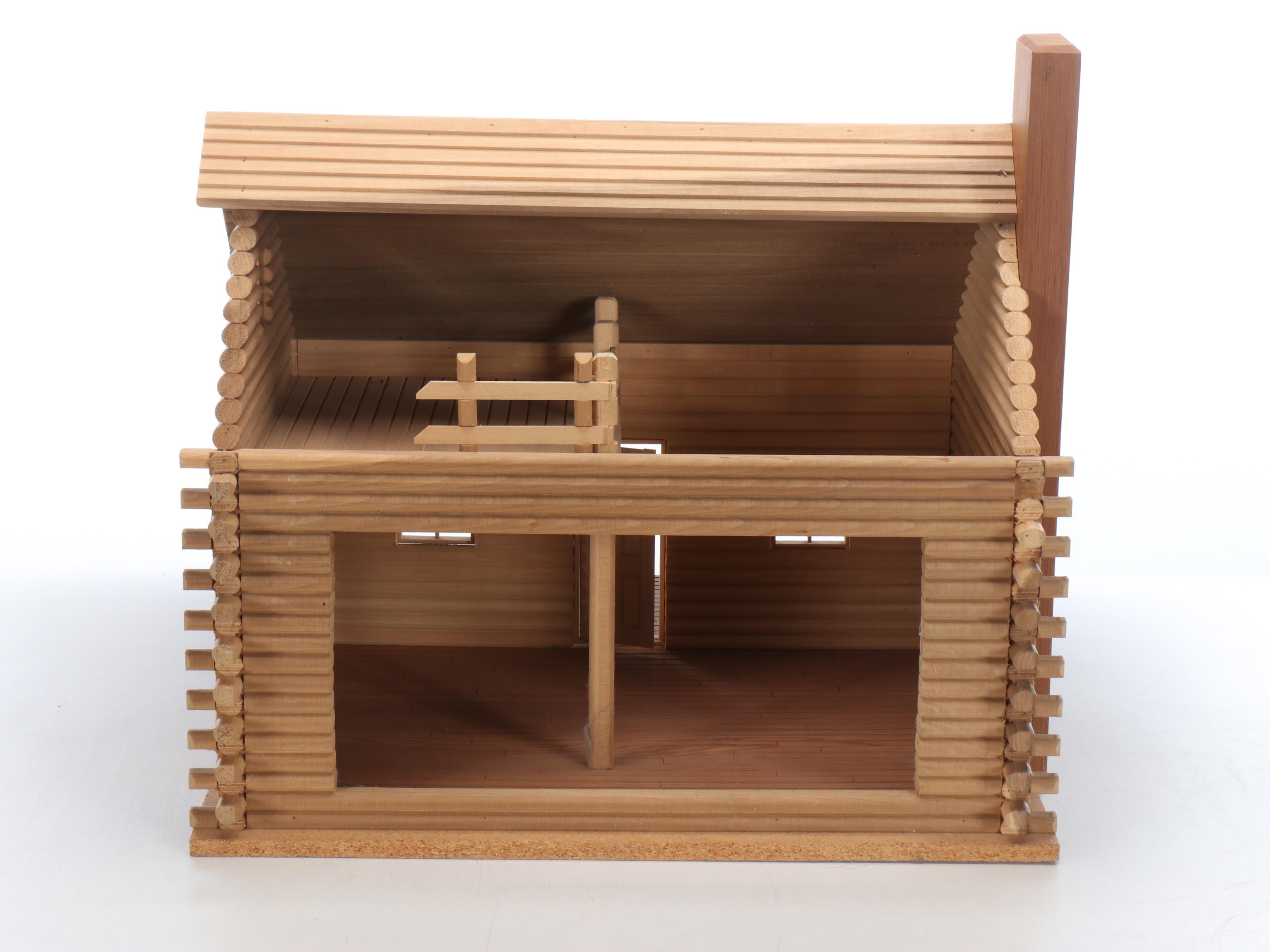 Melissa & Doug Wooden Horse Barn and Other Wooden Log Cabin