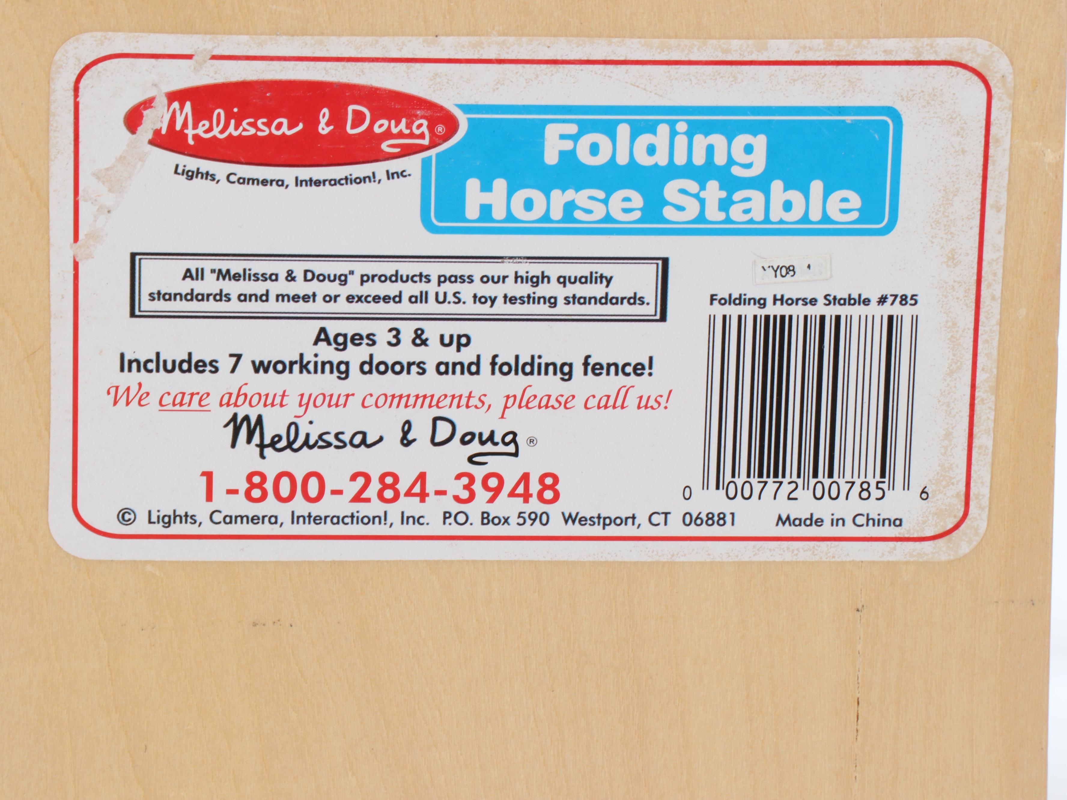 Melissa & Doug Wooden Horse Barn and Other Wooden Log Cabin