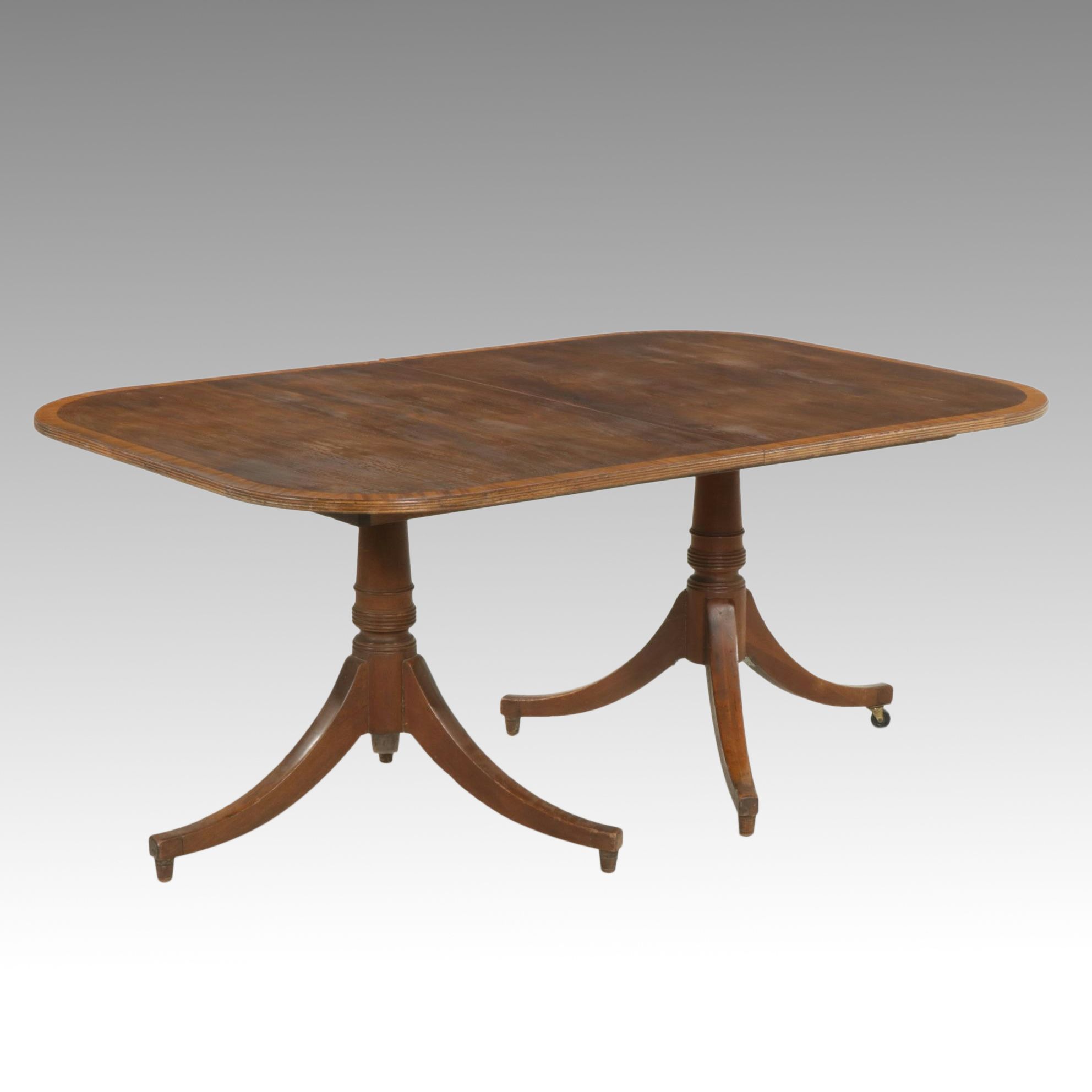 Mahogany Two-Pedestal Dining Table, Mid-20th Century