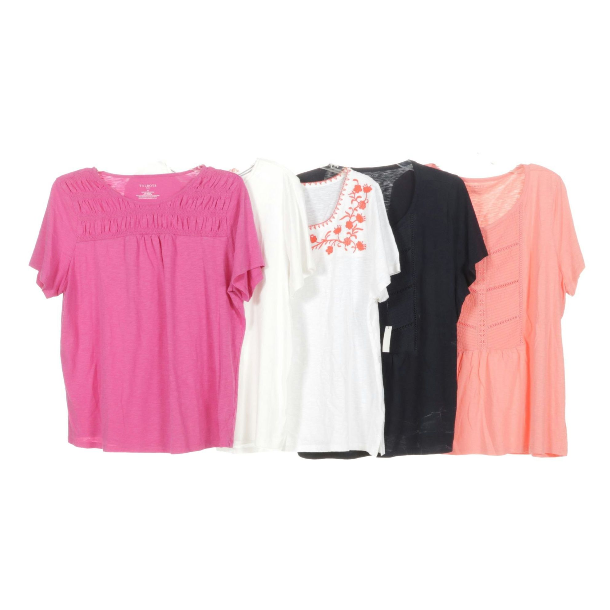 Talbots Pink Ruched Tunic, Embroidered Blouse and More Women's Tops, Size 2X