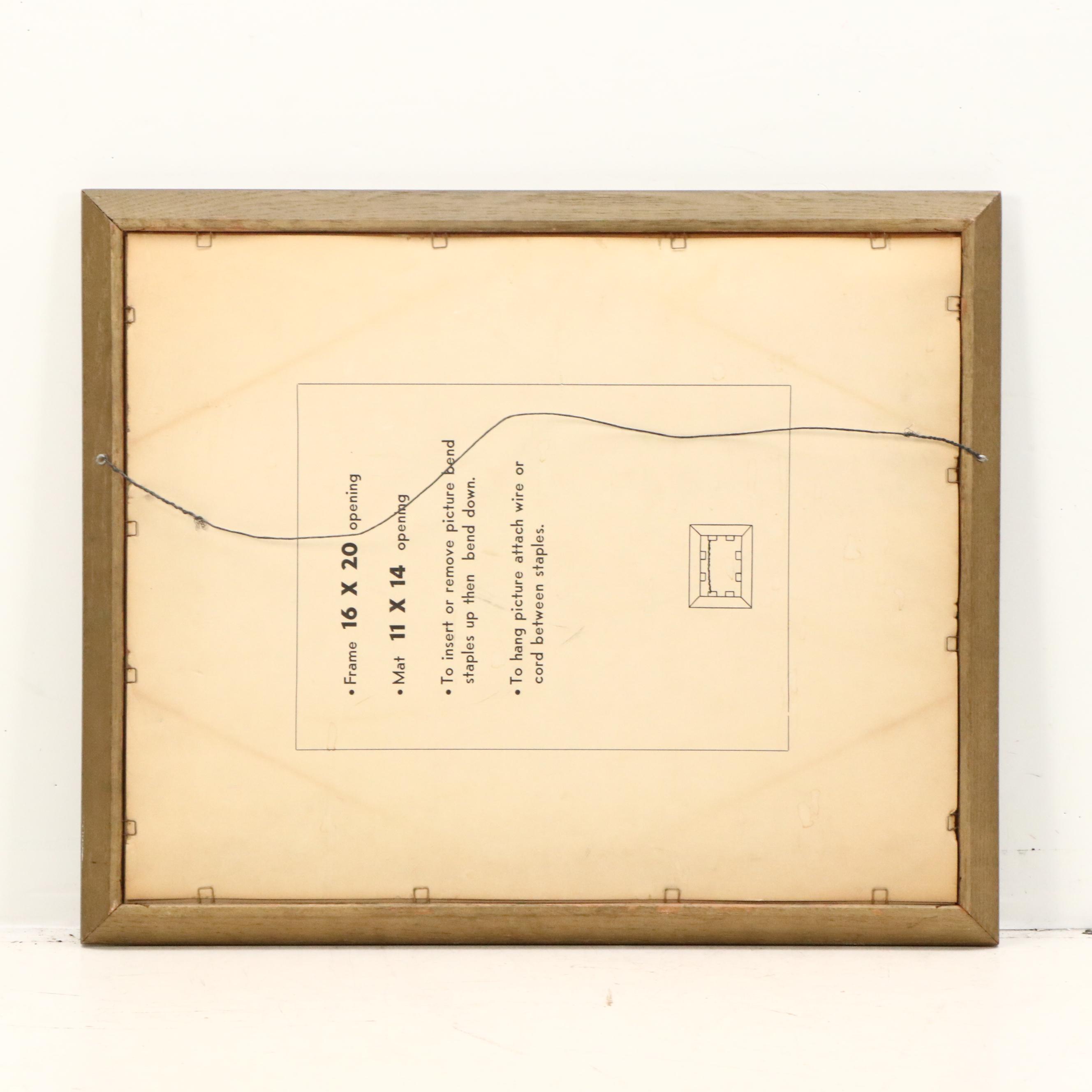 Gouache Painting of Pastoral Landscape, Circa 1940