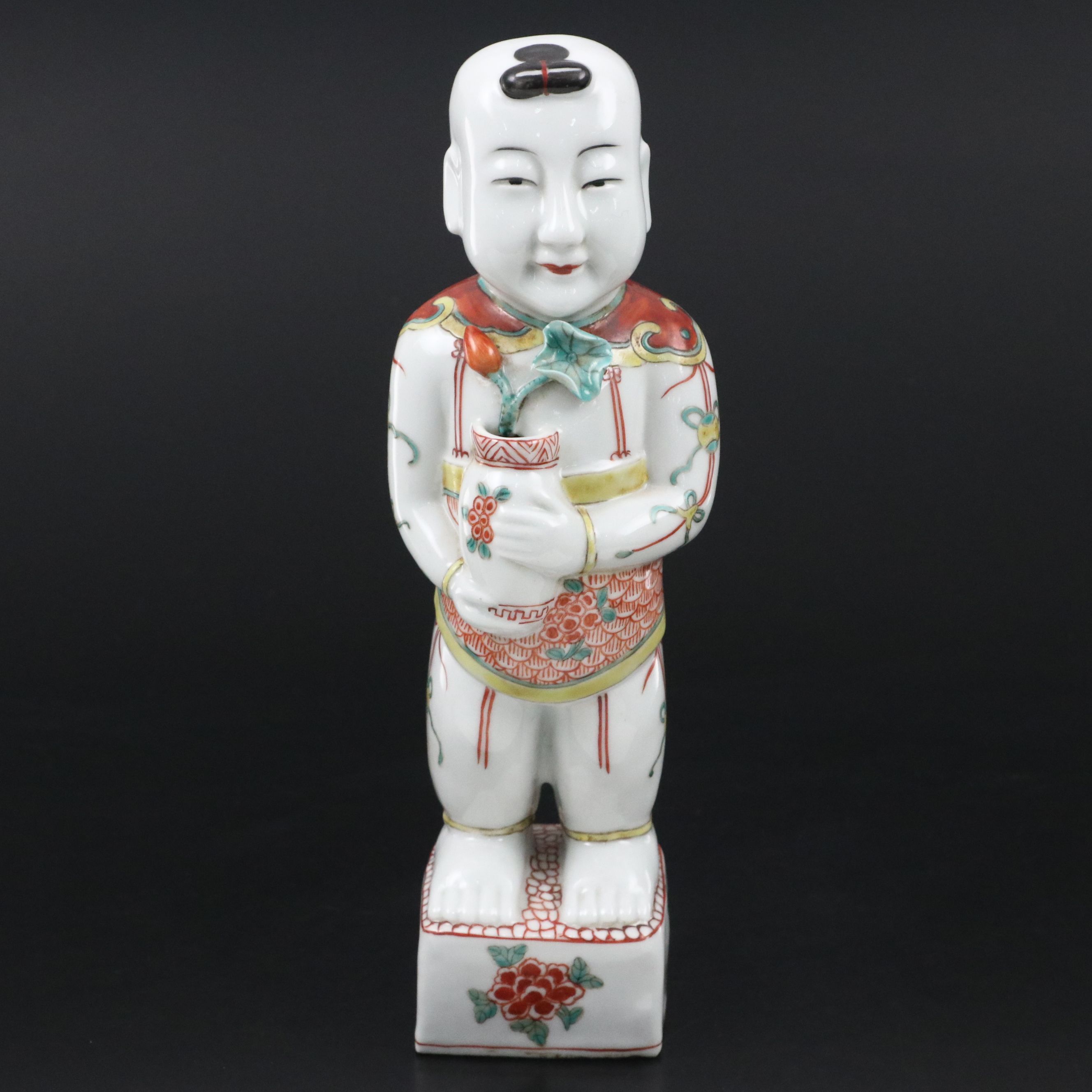Antique Chinese Export Qing Dynasty Wucai Porcelain Hehe Erxian Figure