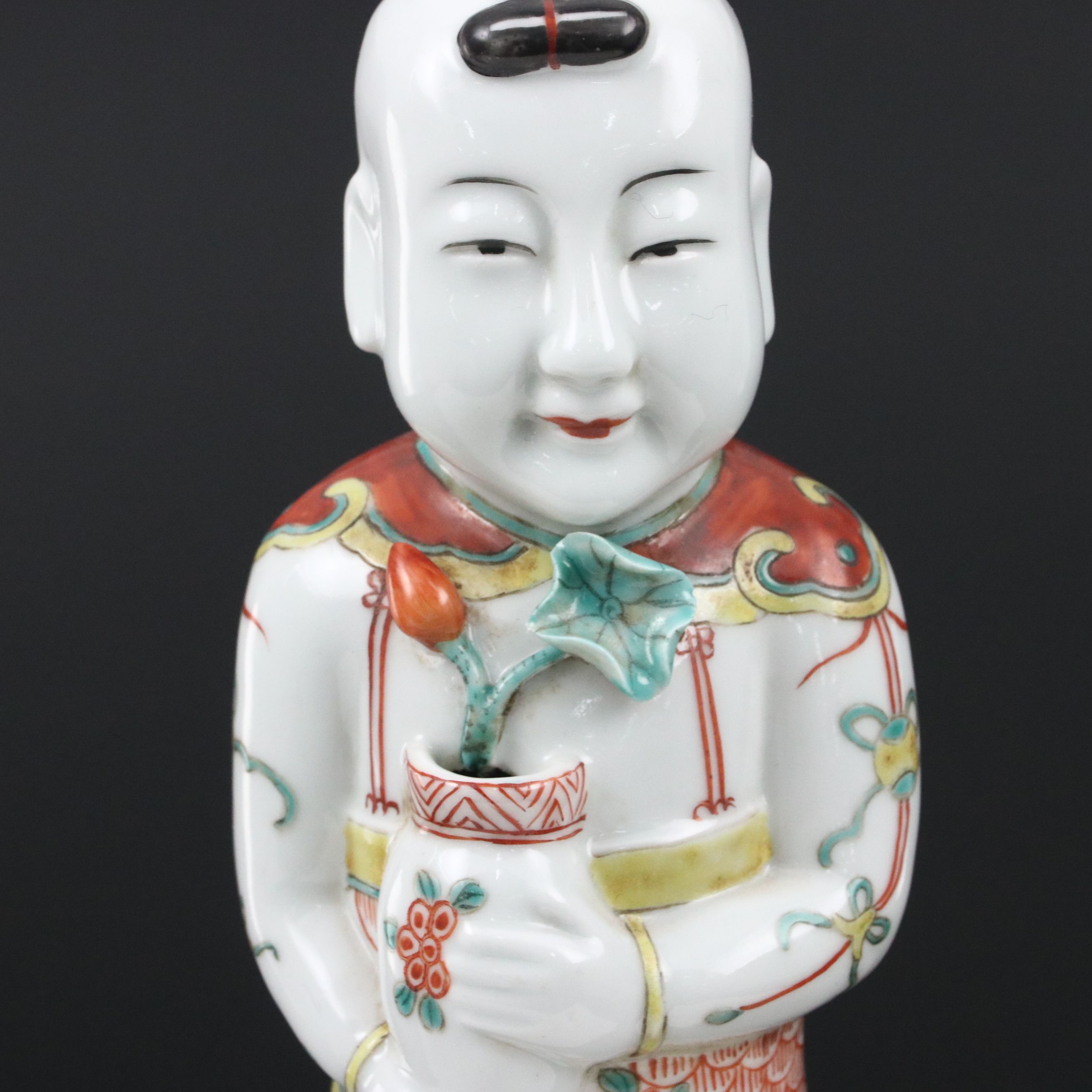 Antique Chinese Export Qing Dynasty Wucai Porcelain Hehe Erxian Figure