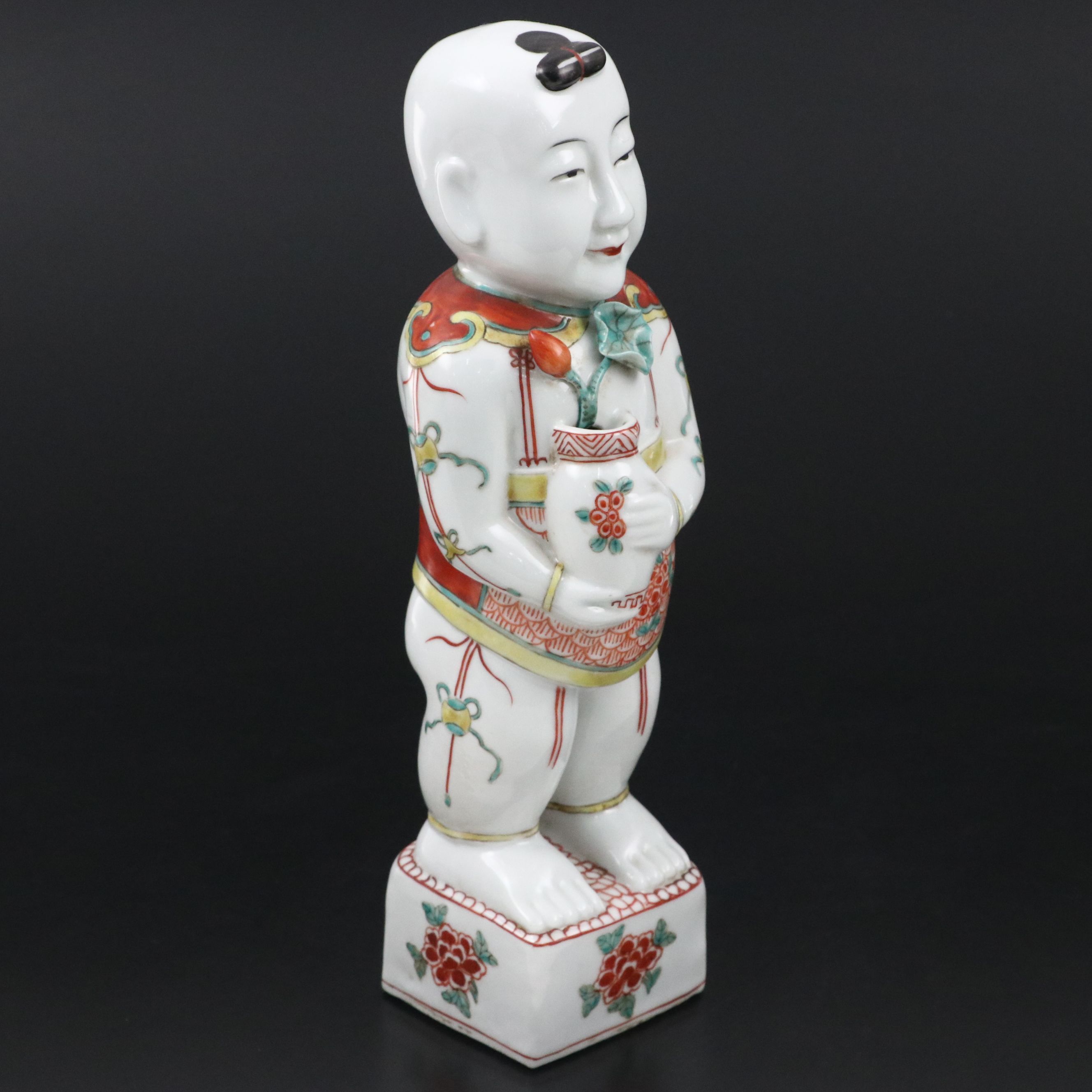 Antique Chinese Export Qing Dynasty Wucai Porcelain Hehe Erxian Figure