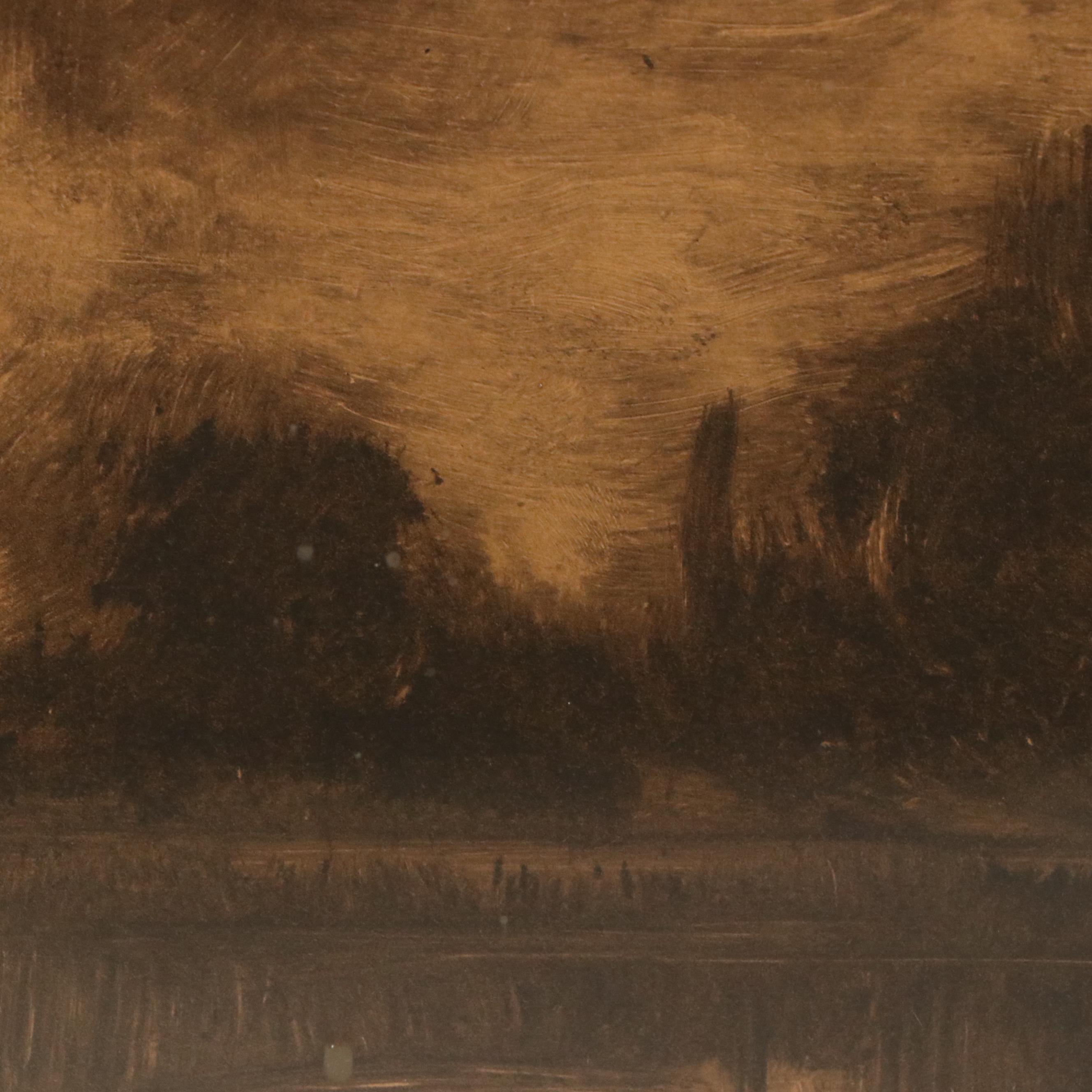 Joseph Henry Sharp Lake Landscape Monotype, Circa 1890s