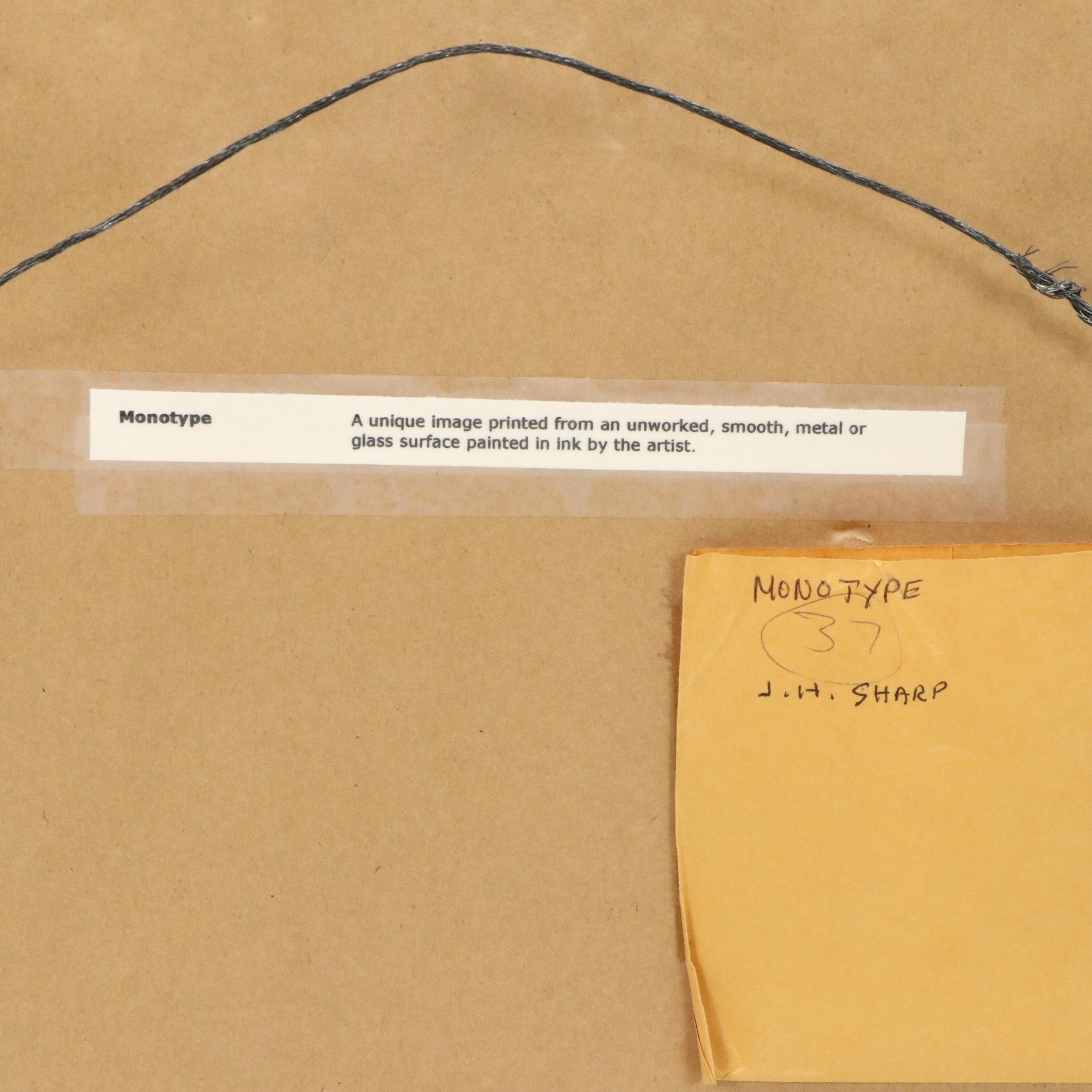 Joseph Henry Sharp Lake Landscape Monotype, Circa 1890s