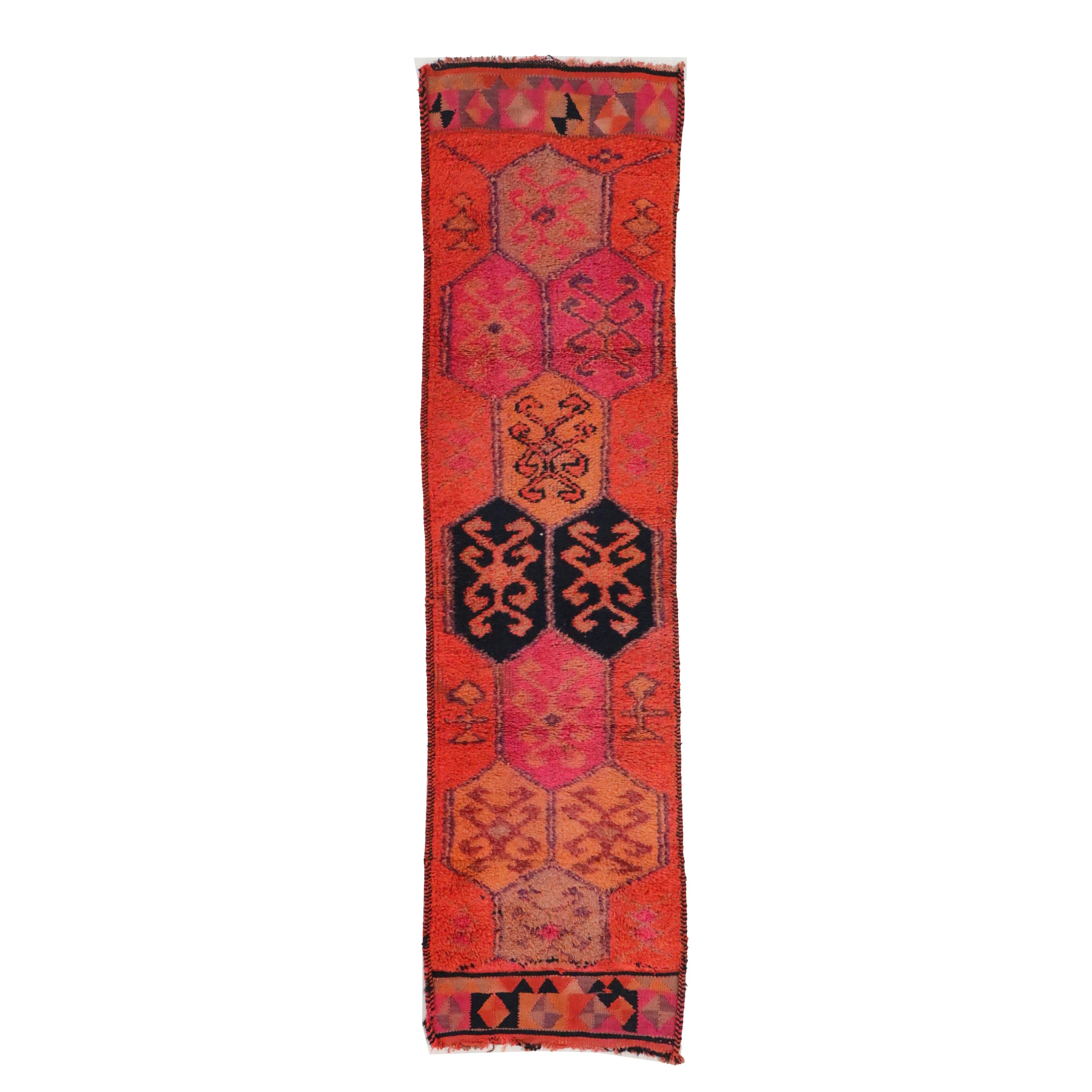 3'3 x 12'1 Hand-Knotted Turkish Village Carpet Runner