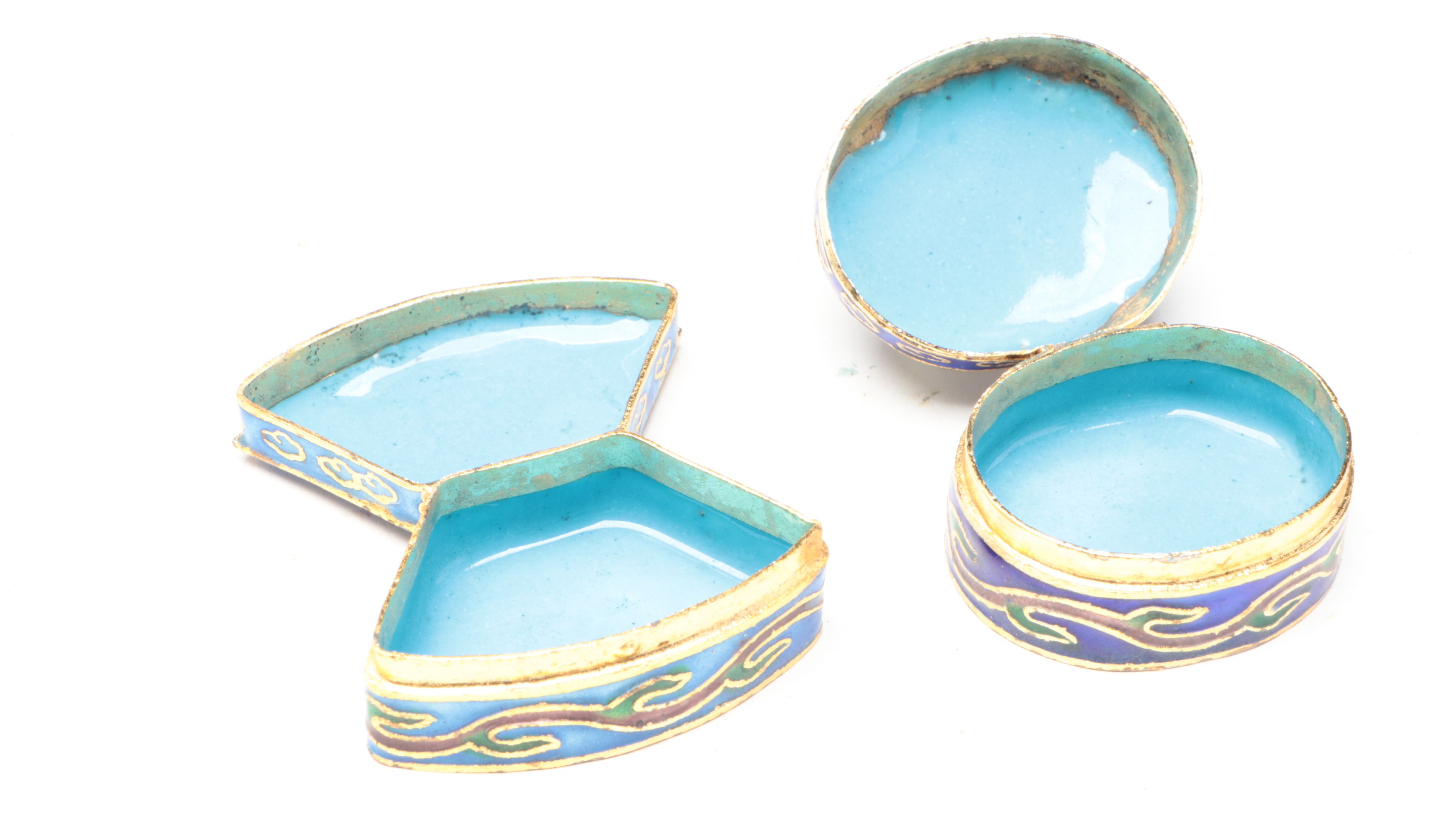 Ginbari Cloisonné Floral Enamelled Decorative Boxes