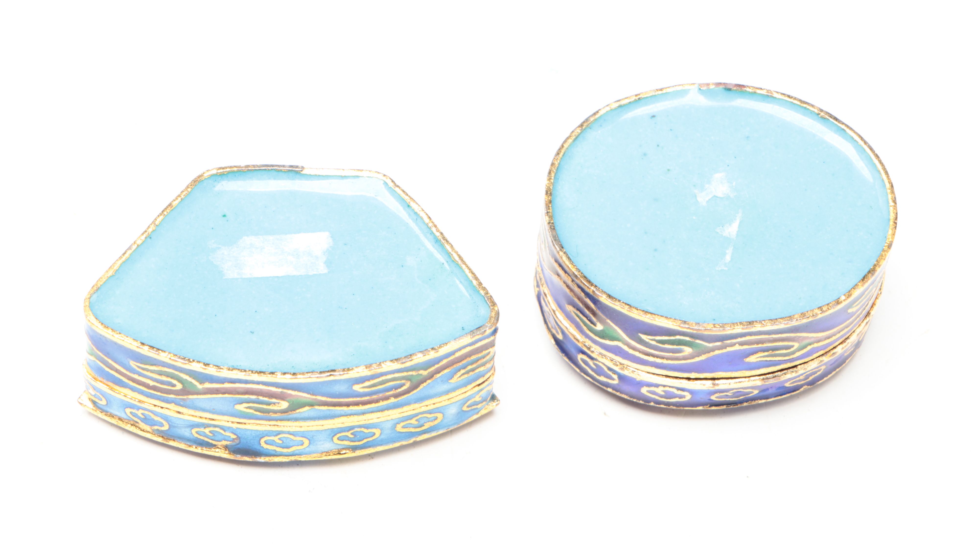 Ginbari Cloisonné Floral Enamelled Decorative Boxes
