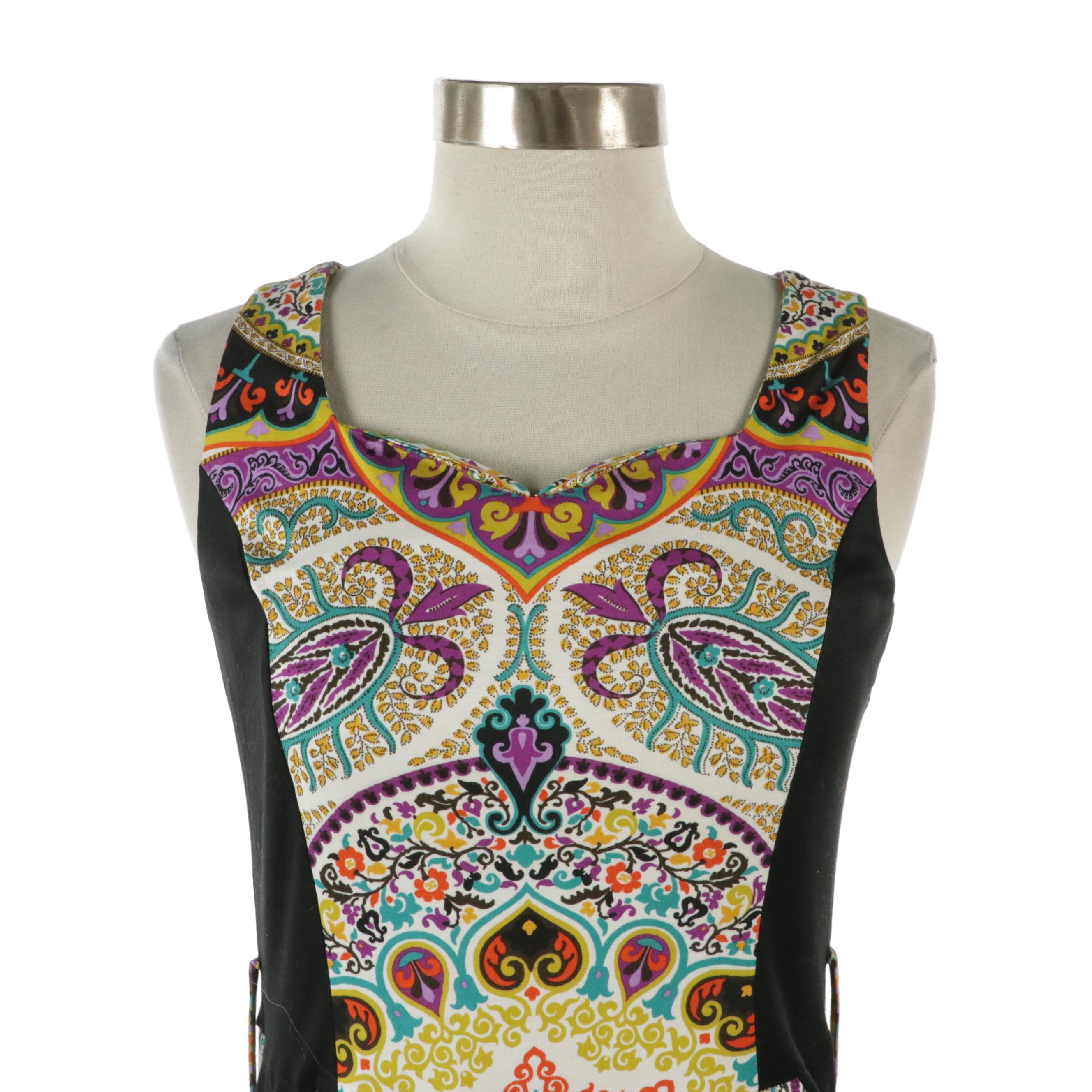 Etro Paisley Printed Stretch Cotton Mini Dress