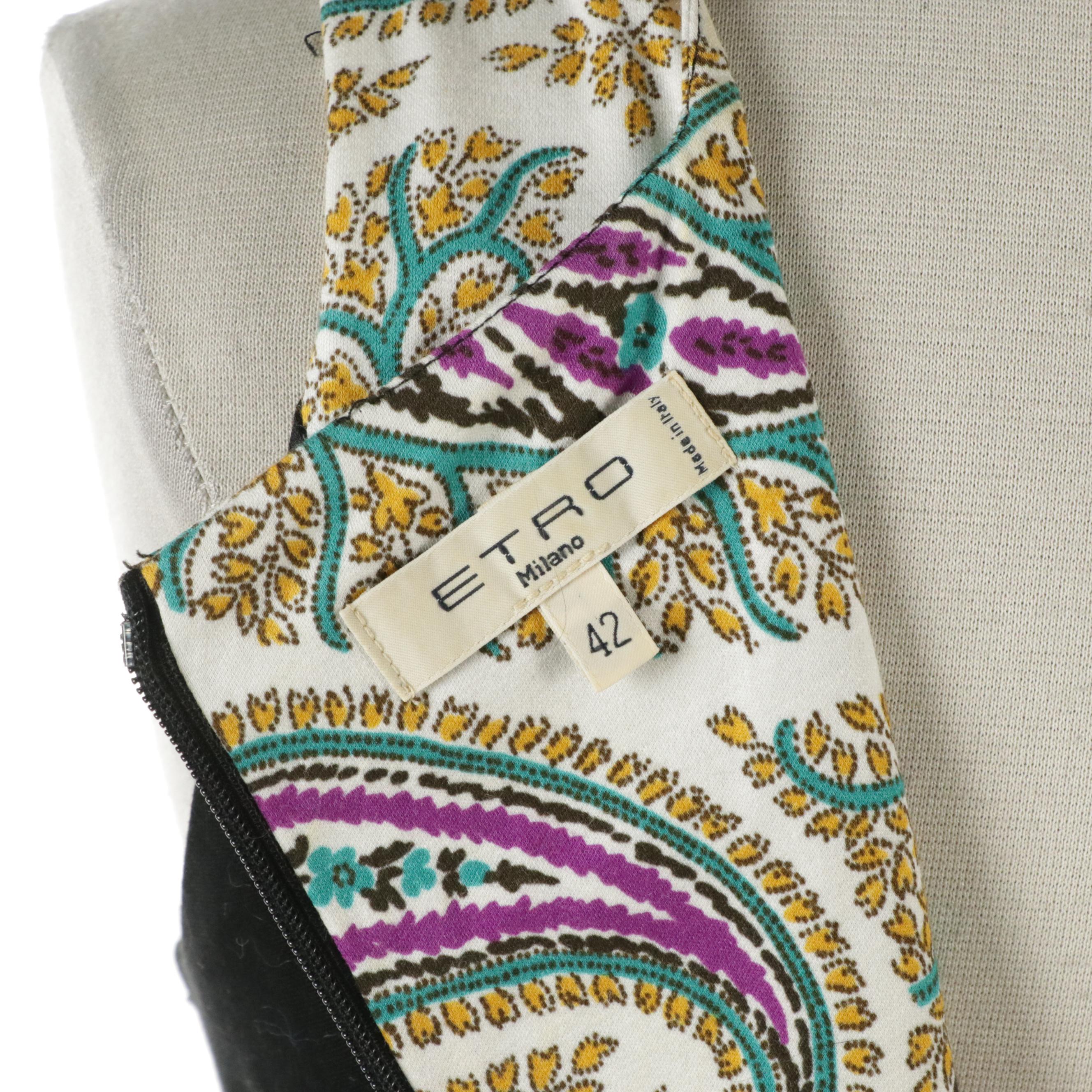 Etro Paisley Printed Stretch Cotton Mini Dress