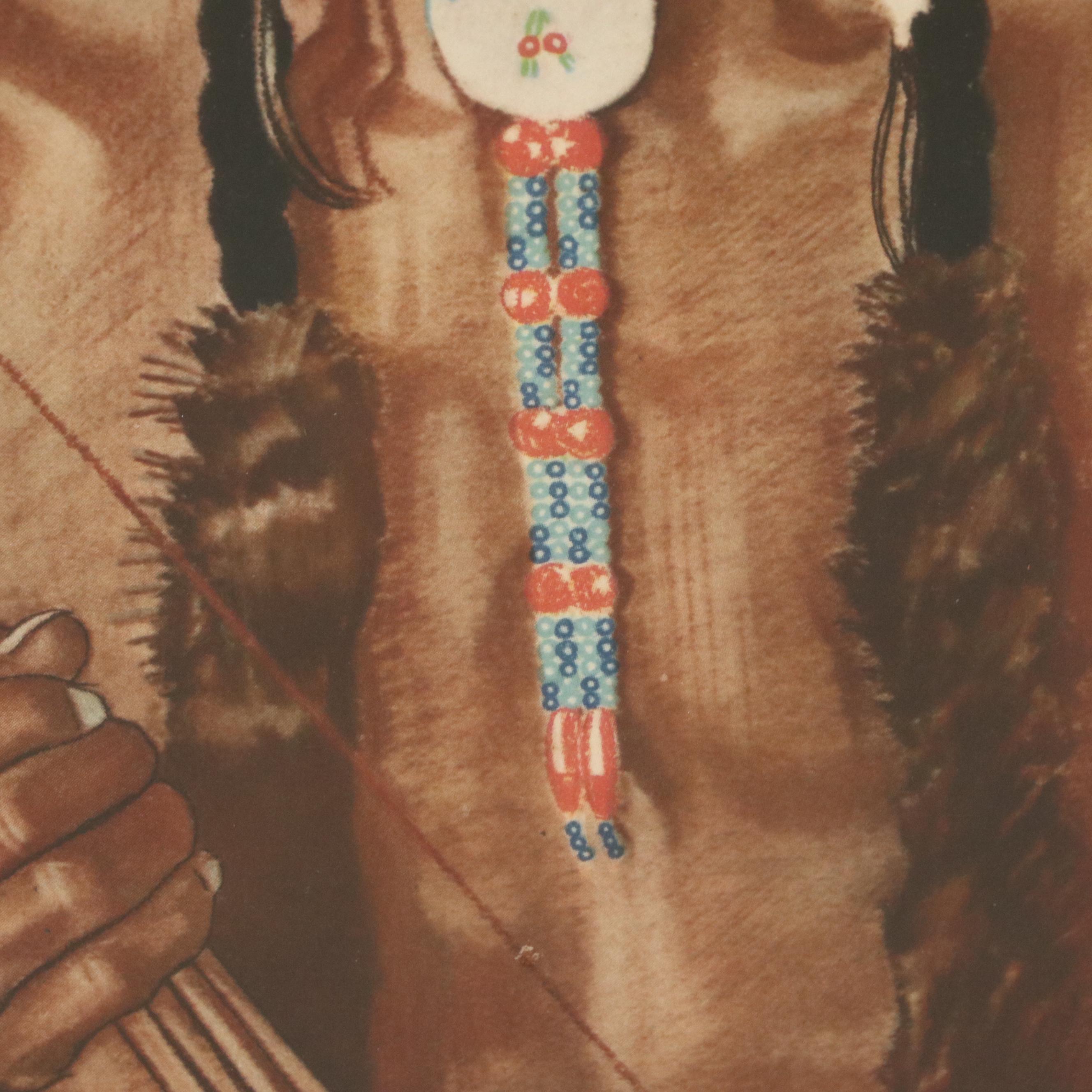 After Winold Reiss Indigenous American Portraits Color Halftones, Mid-Century