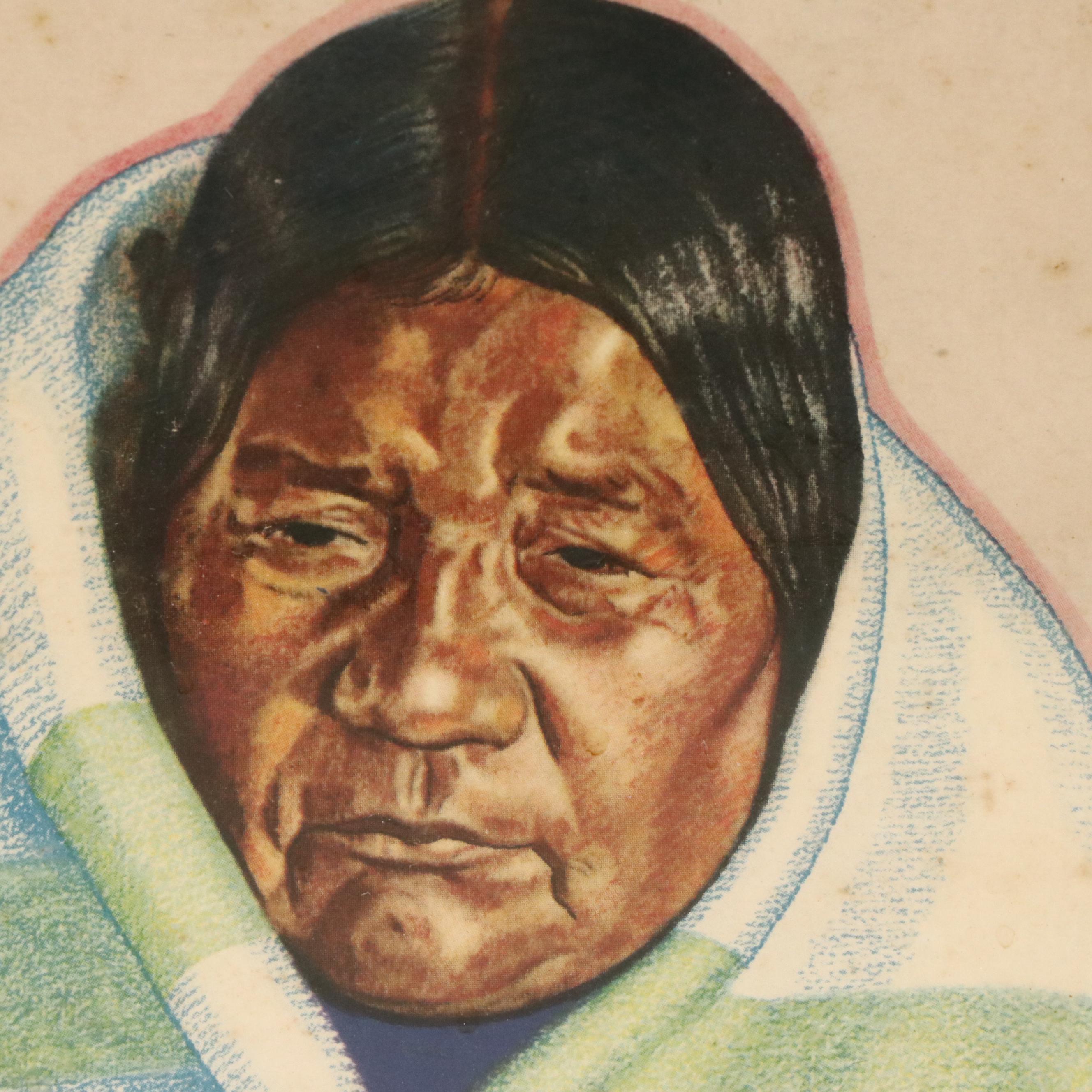 After Winold Reiss Indigenous American Portraits Color Halftones, Mid-Century
