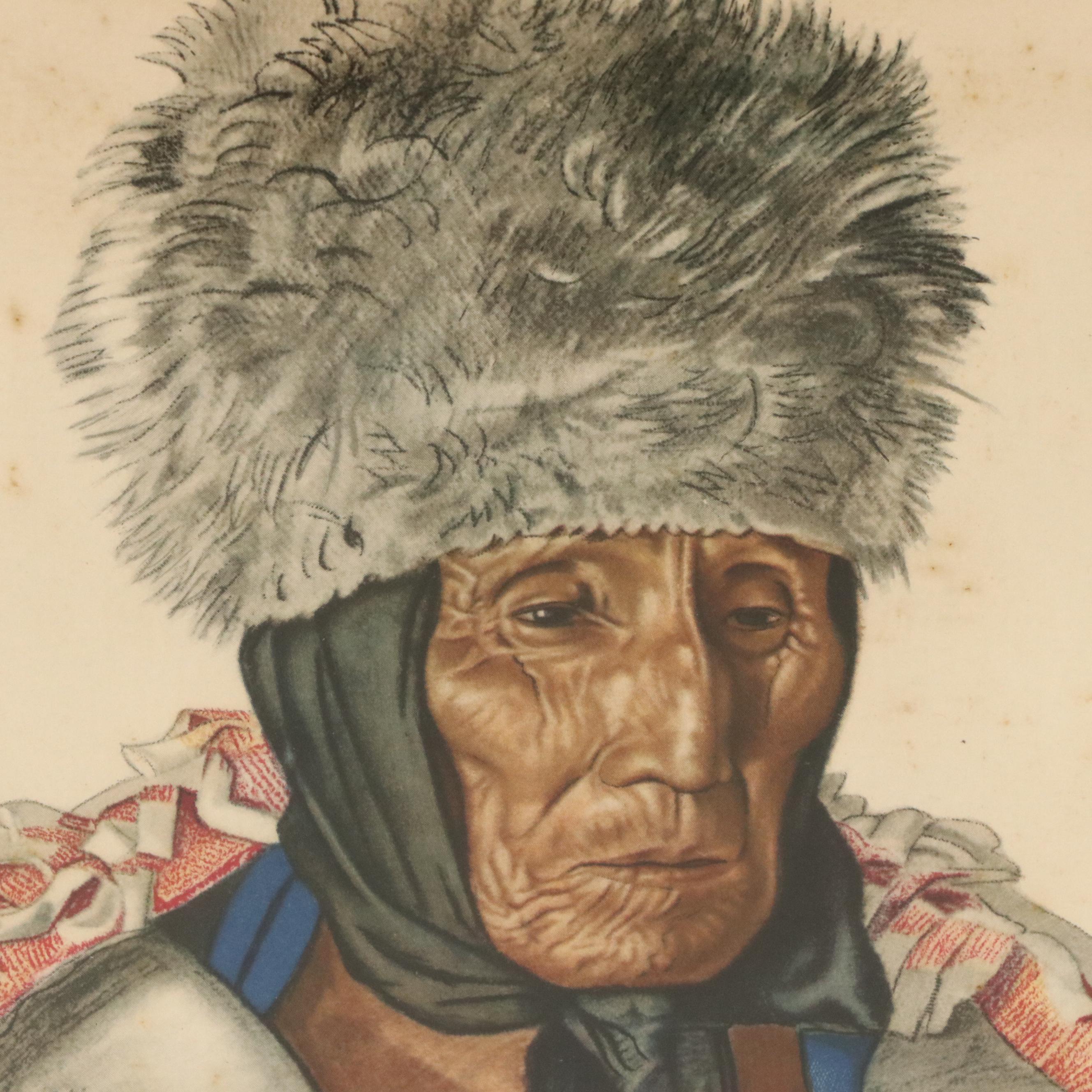 After Winold Reiss Indigenous American Portraits Color Halftones, Mid-Century