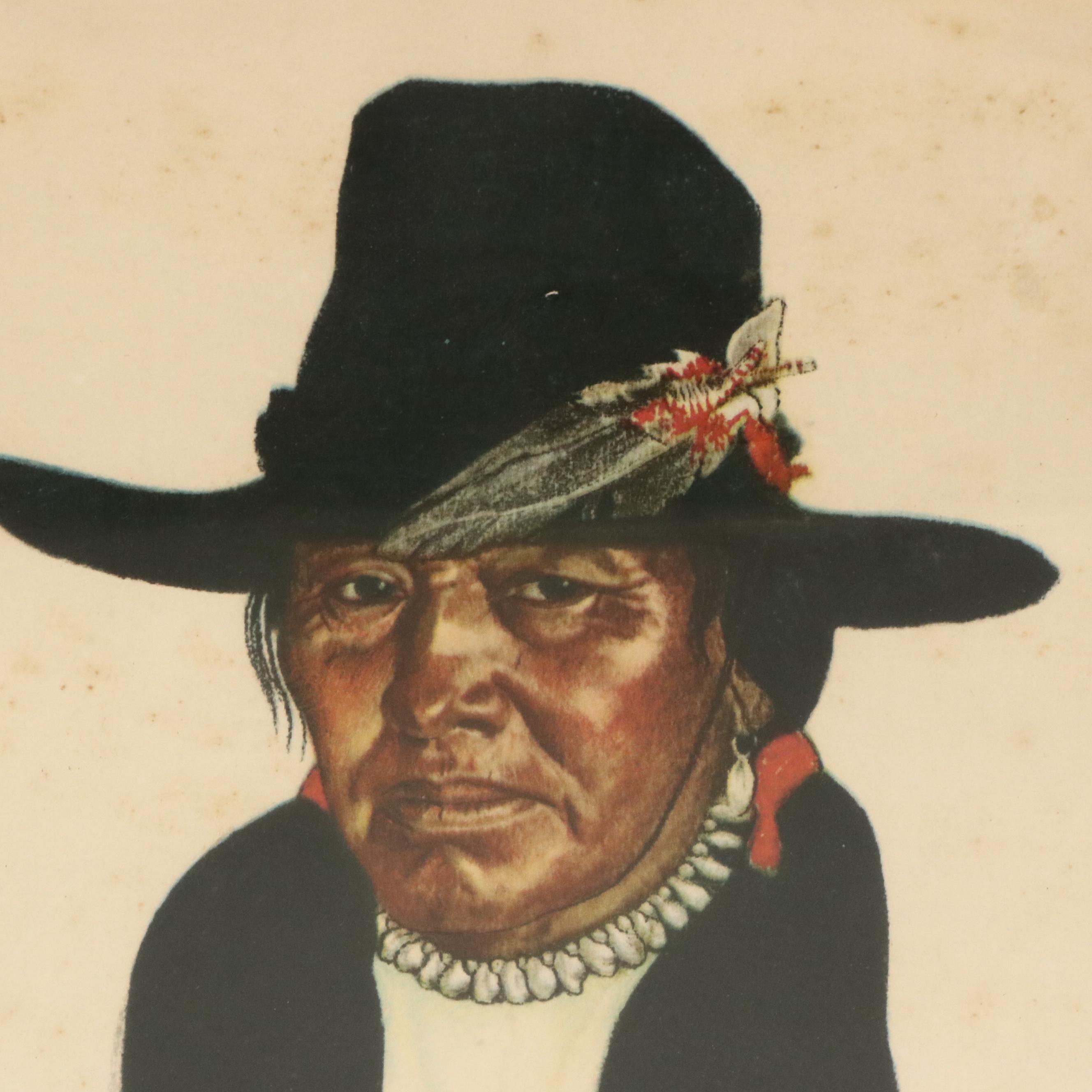 After Winold Reiss Indigenous American Portraits Color Halftones, Mid-Century