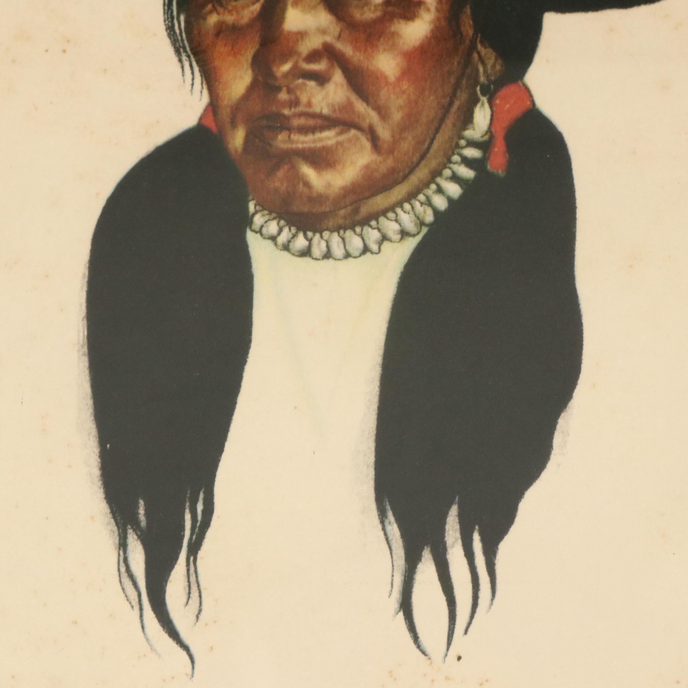 After Winold Reiss Indigenous American Portraits Color Halftones, Mid-Century