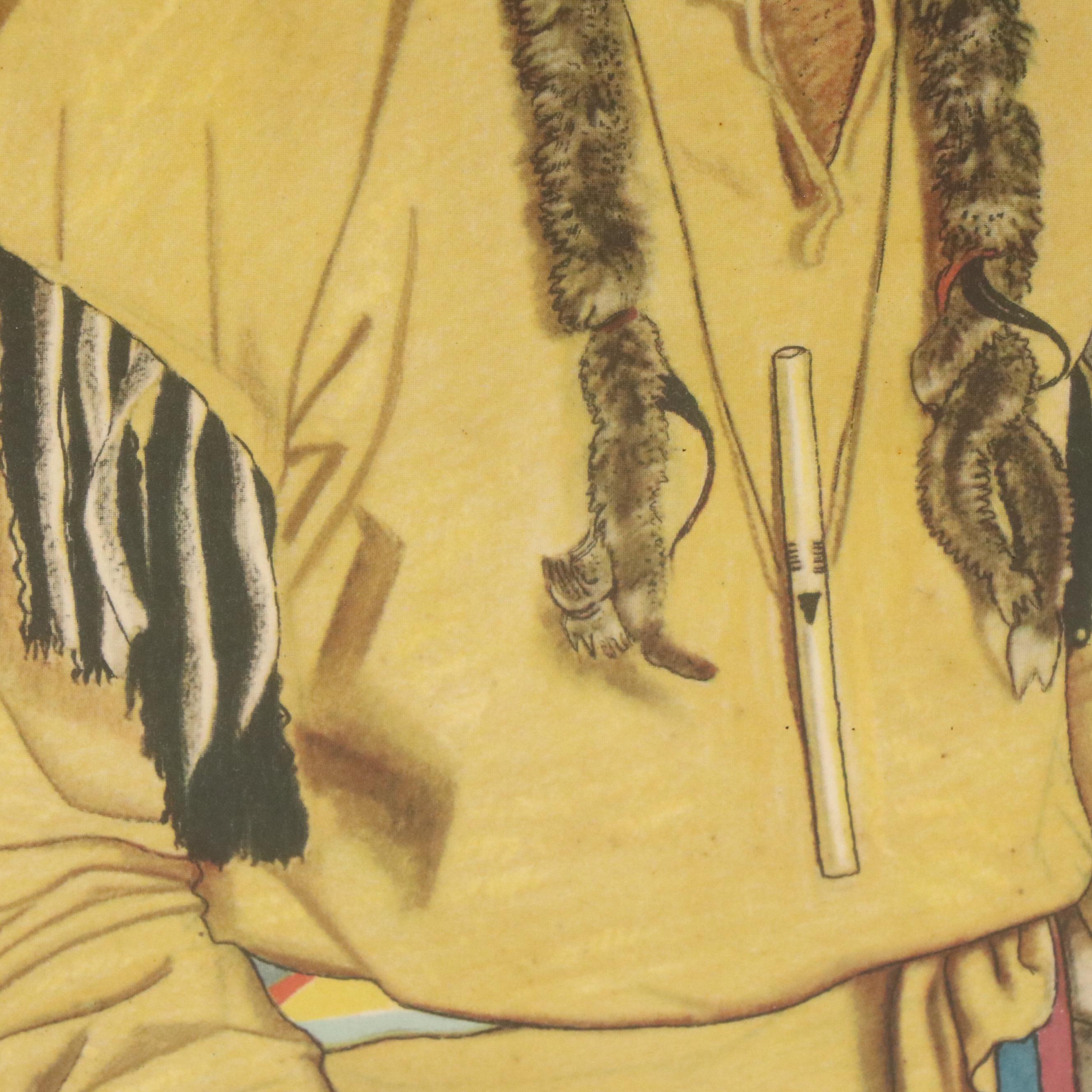 After Winold Reiss Indigenous American Portraits Color Halftones, Mid-Century