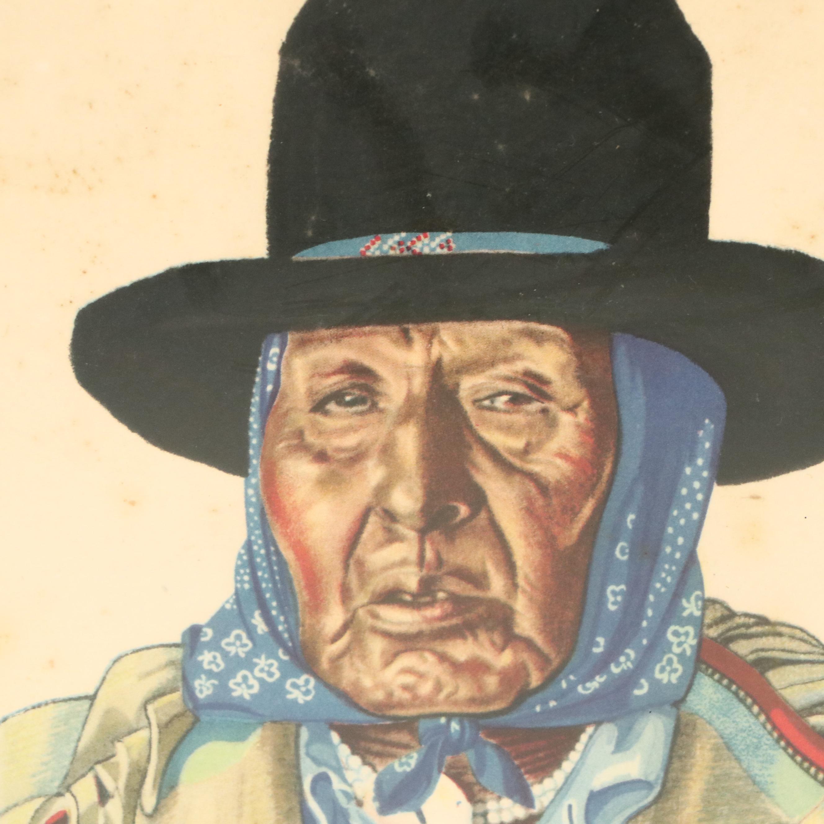 After Winold Reiss Indigenous American Portraits Color Halftones, Mid-Century