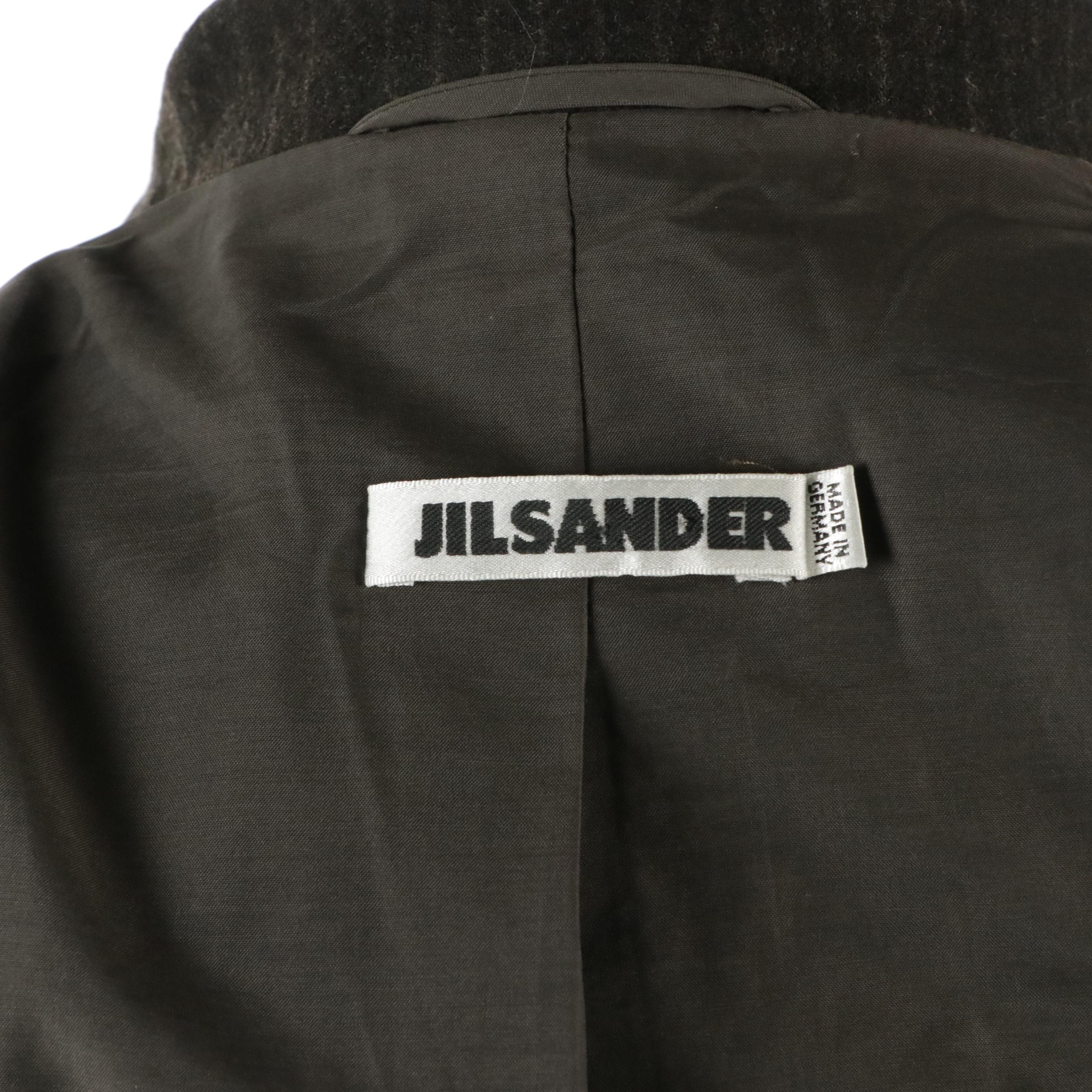 Jil Sander Dark Brown Wool Pinstriped Blazer