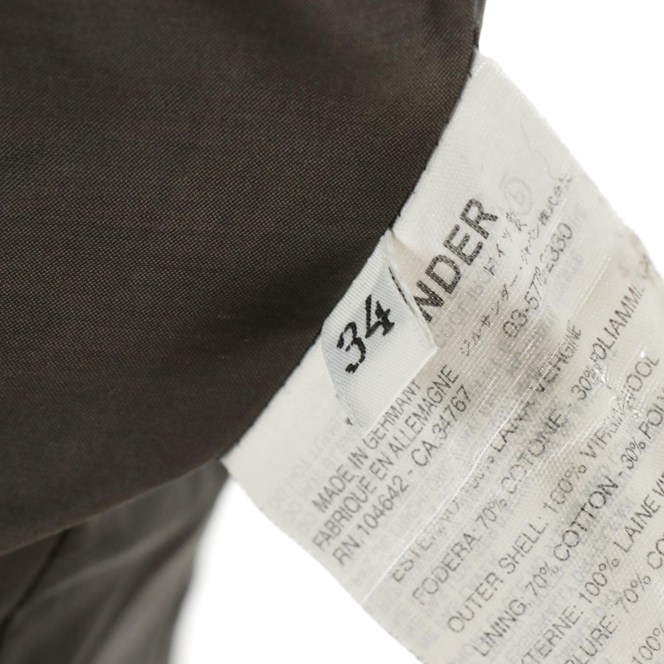 Jil Sander Dark Brown Wool Pinstriped Blazer