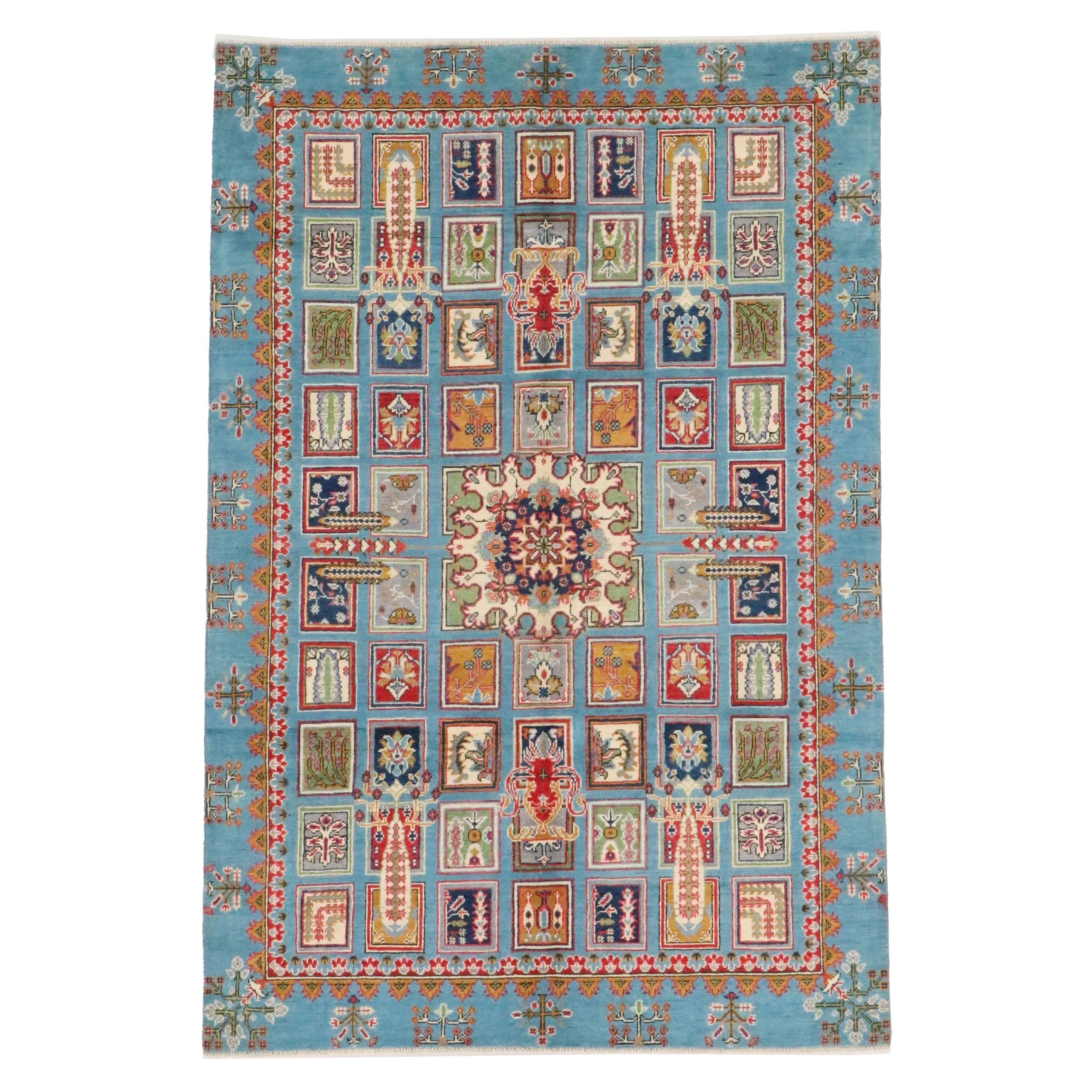 5'5 x 8'1 Hand-Knotted Pakistani Kazak Area Rug