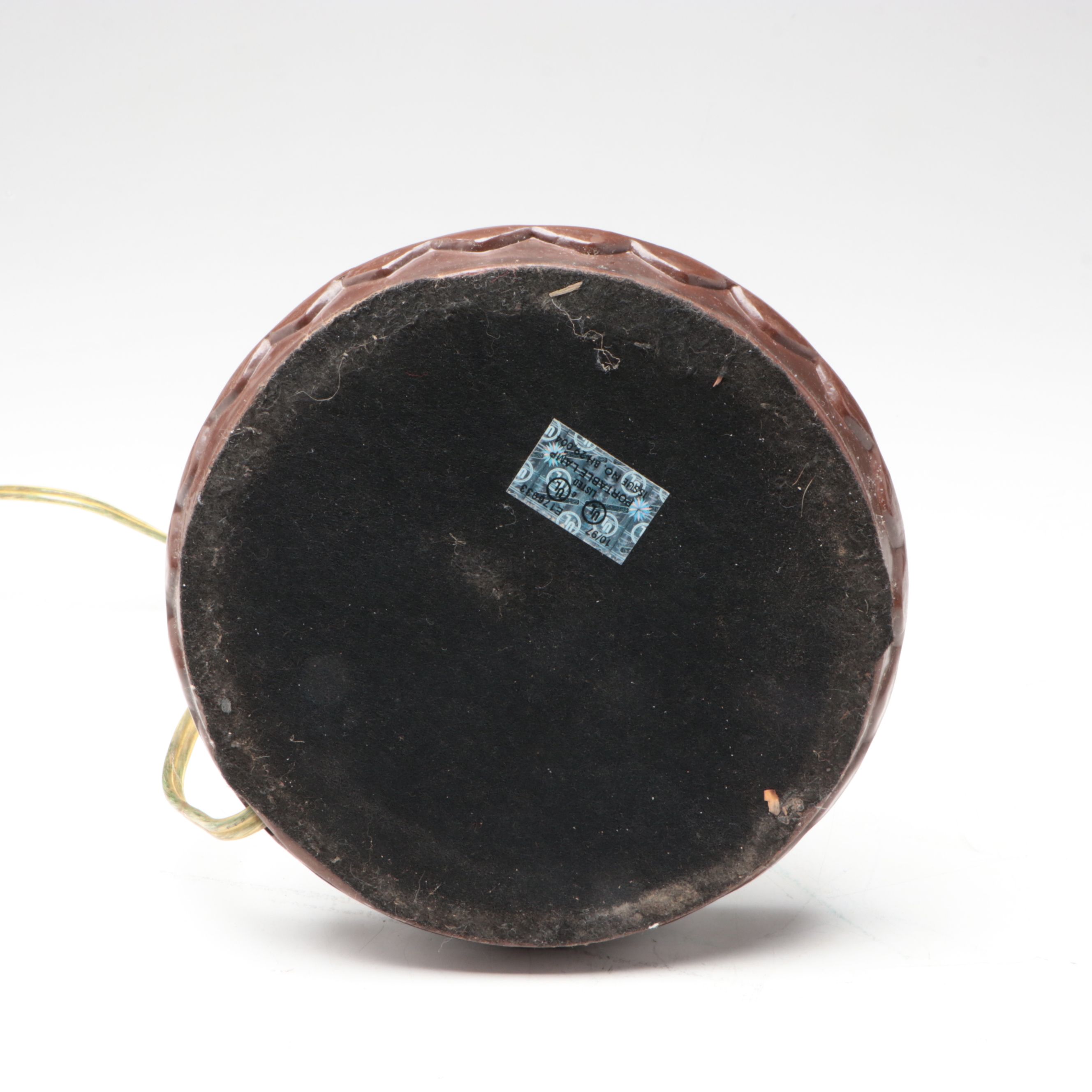 Art Nouveau Style Metal Table Lamp with Reverse Painted Floral Glass Shade