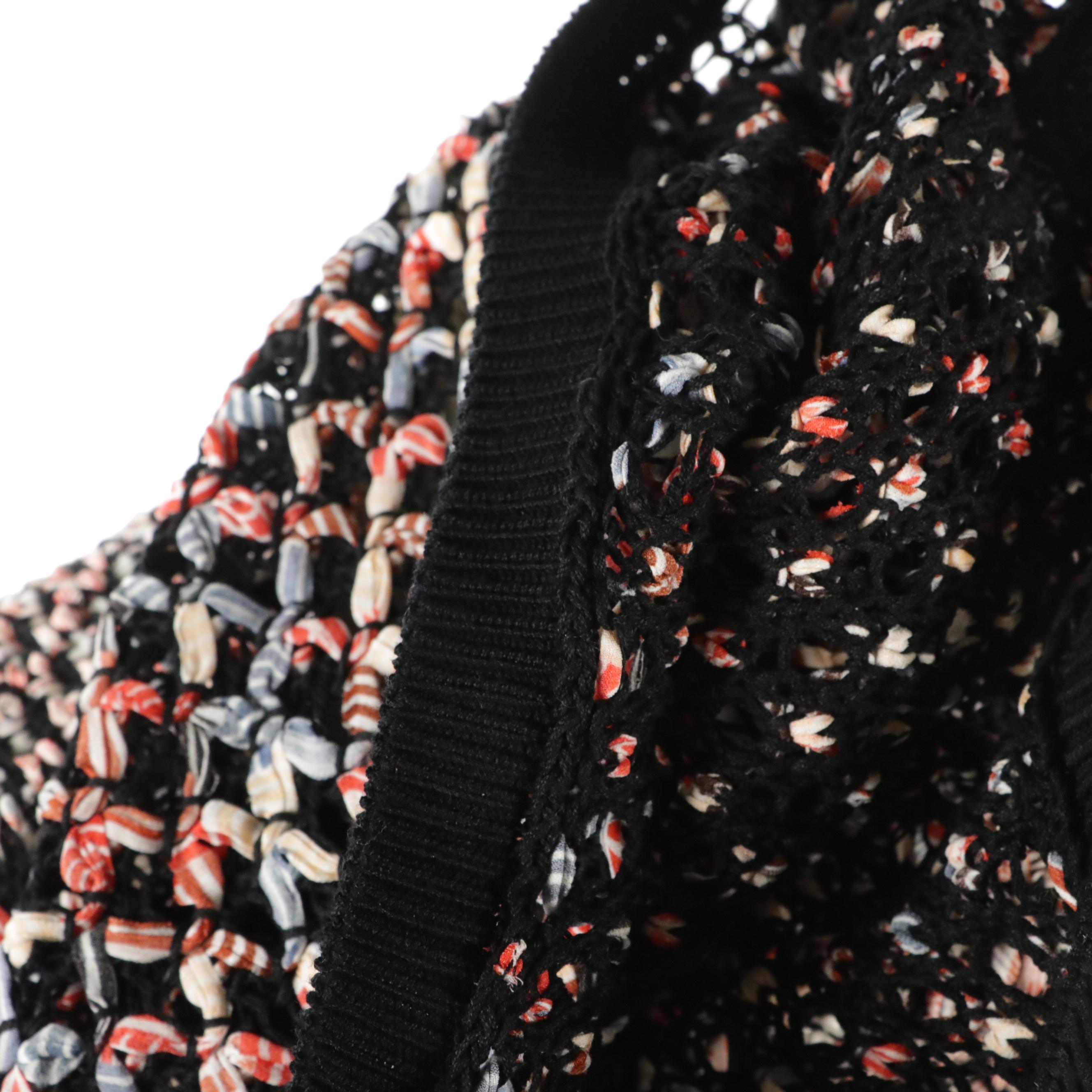 Chanel Multicolored Cotton & Silk Open Knit Knee-Length Dress with CC Buttons