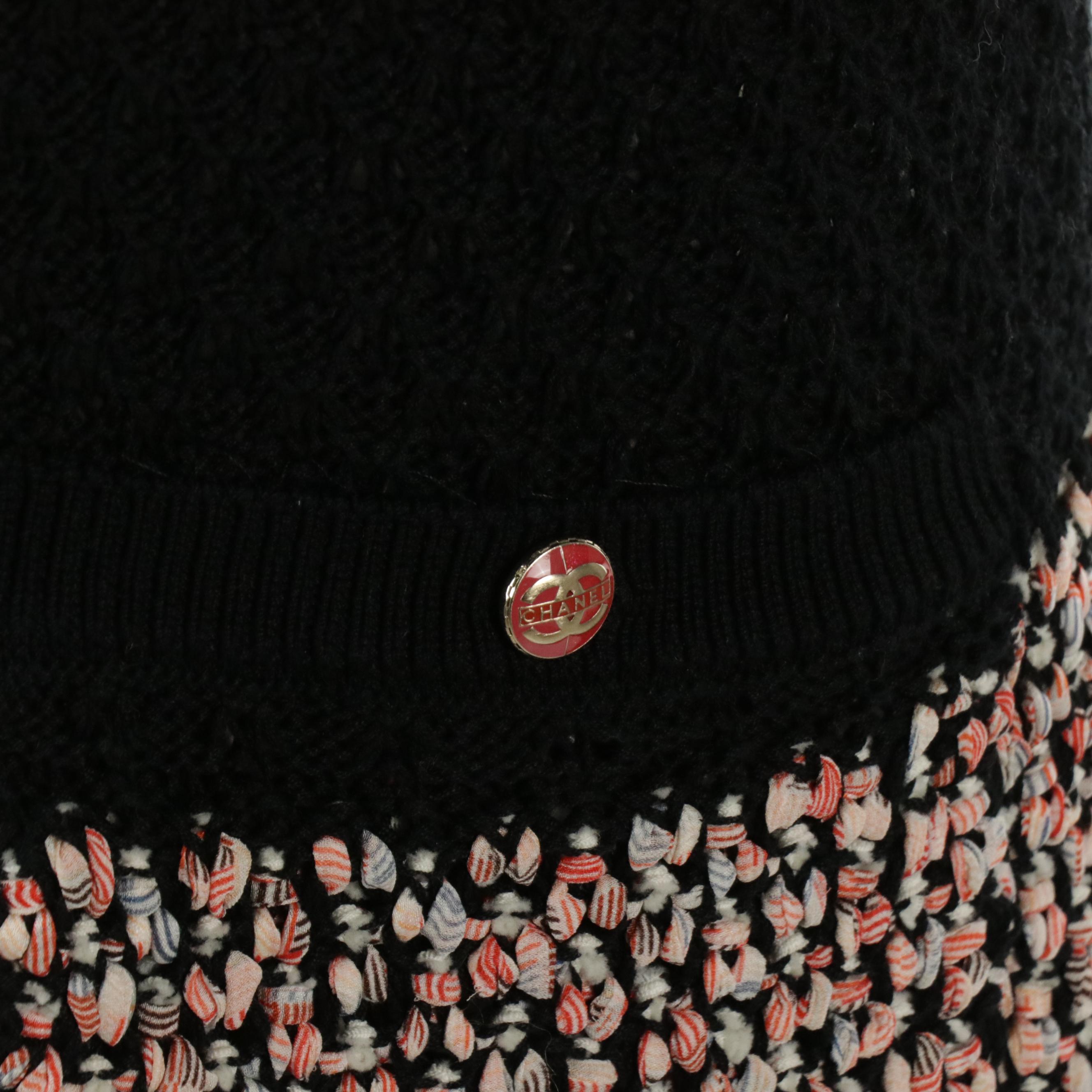 Chanel Multicolored Cotton & Silk Open Knit Knee-Length Dress with CC Buttons