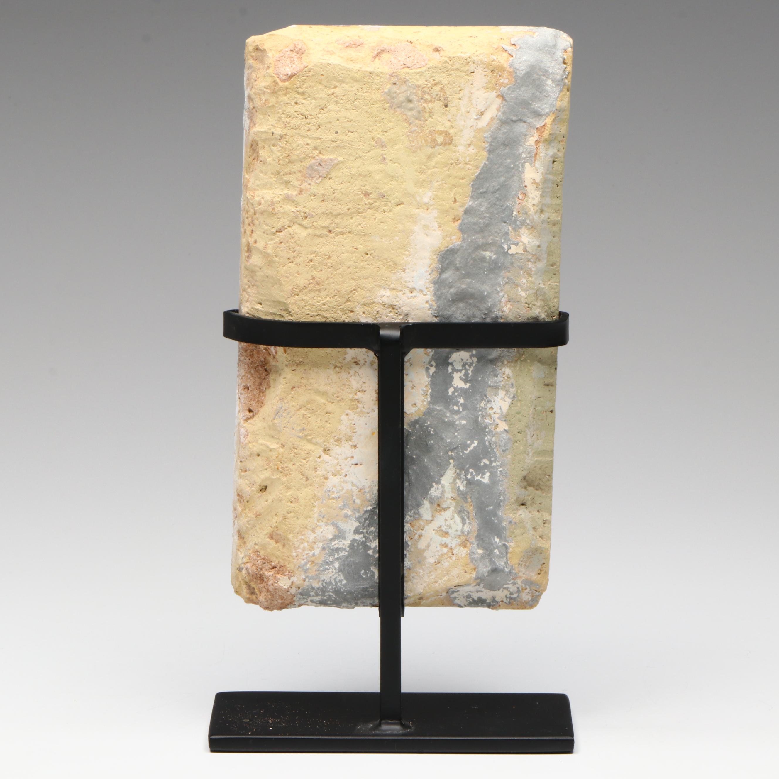 Antique Safavid Cuerda Seca Border Pottery, 17th Century