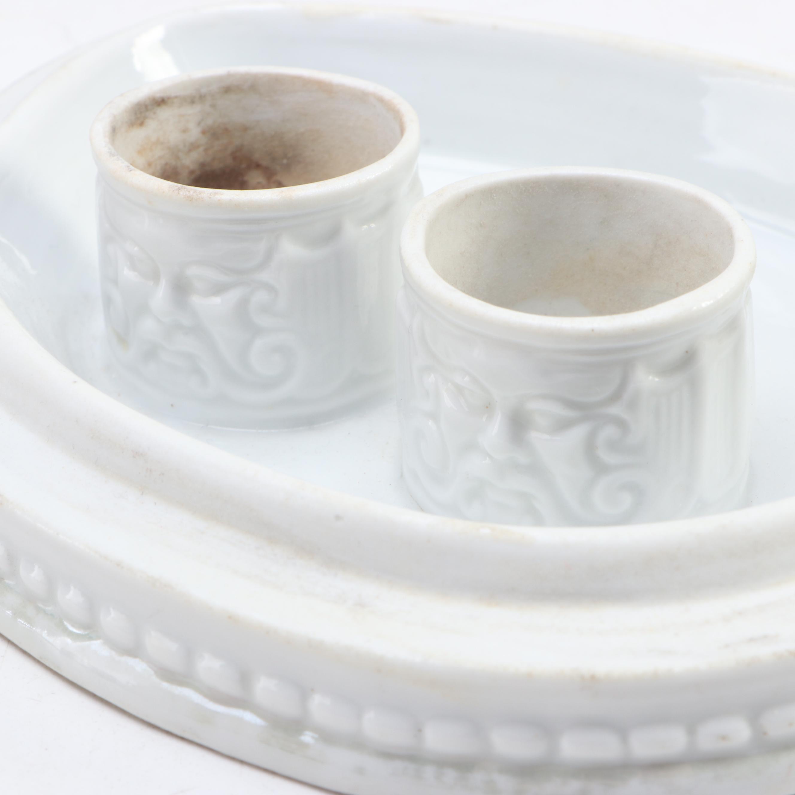 Continental European Figural Inkwell, Late 19th Century