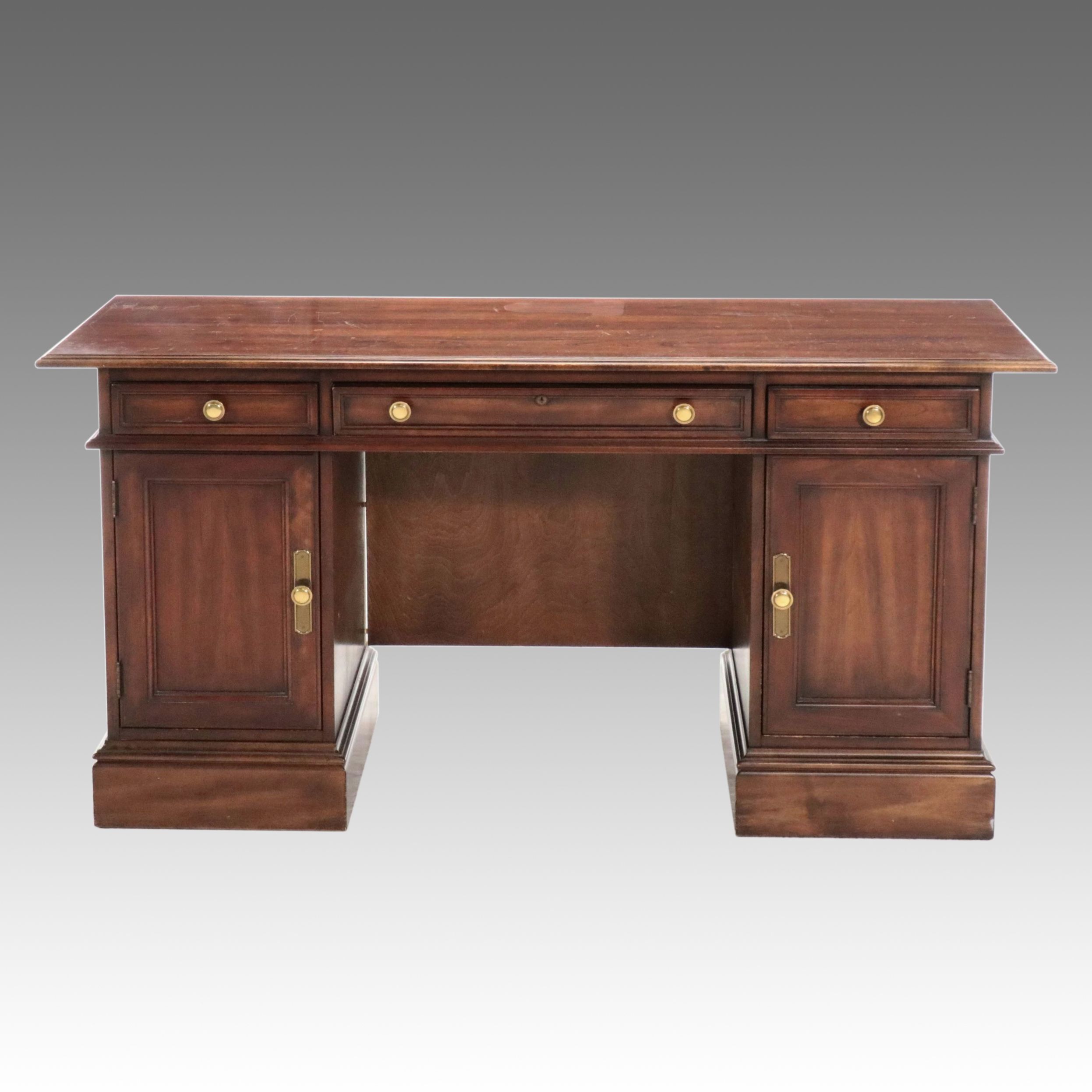 Sligh Traditional Style Cherry Kneehole Desk
