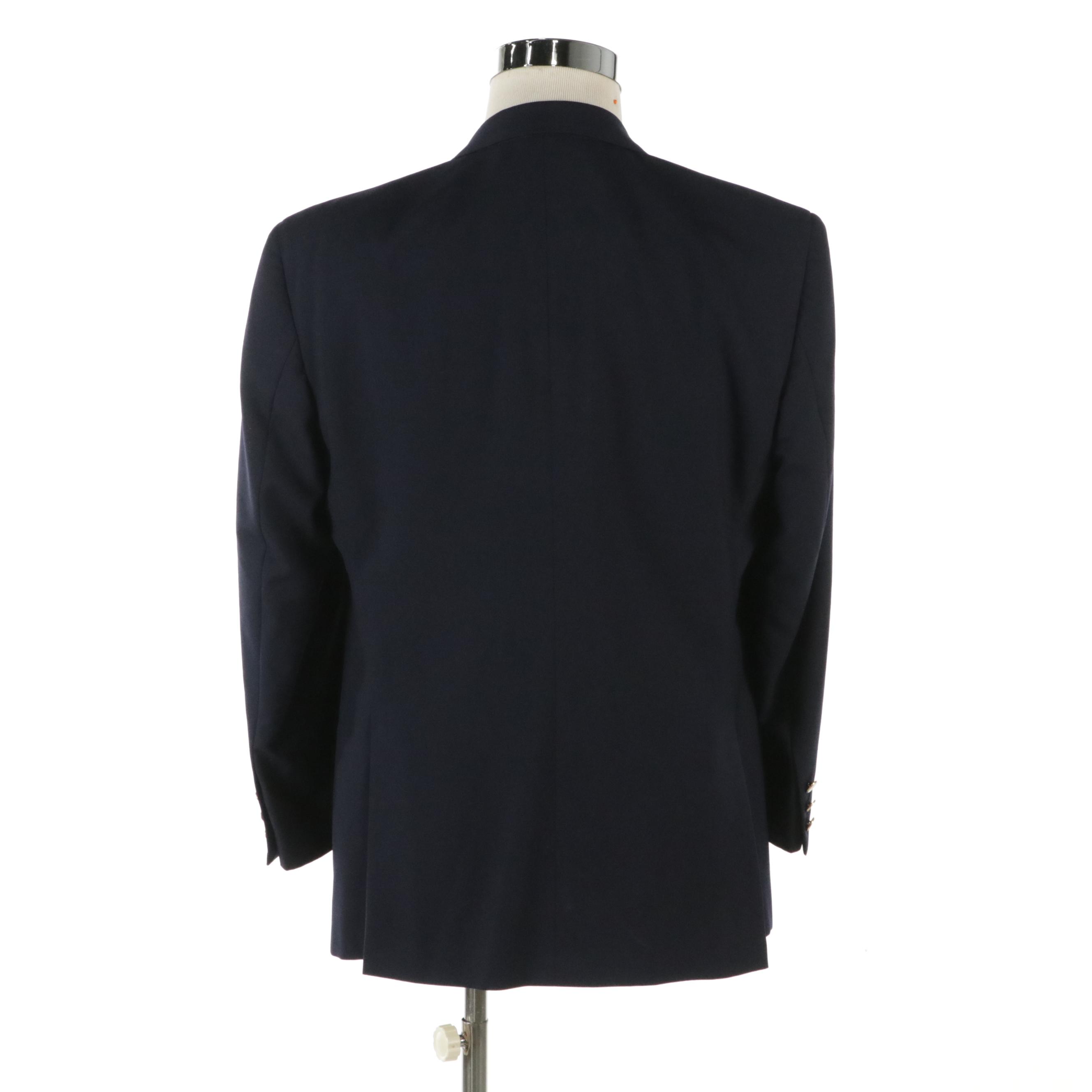 Men's Burberrys Vintage Navy Wool Double Breasted Blazer