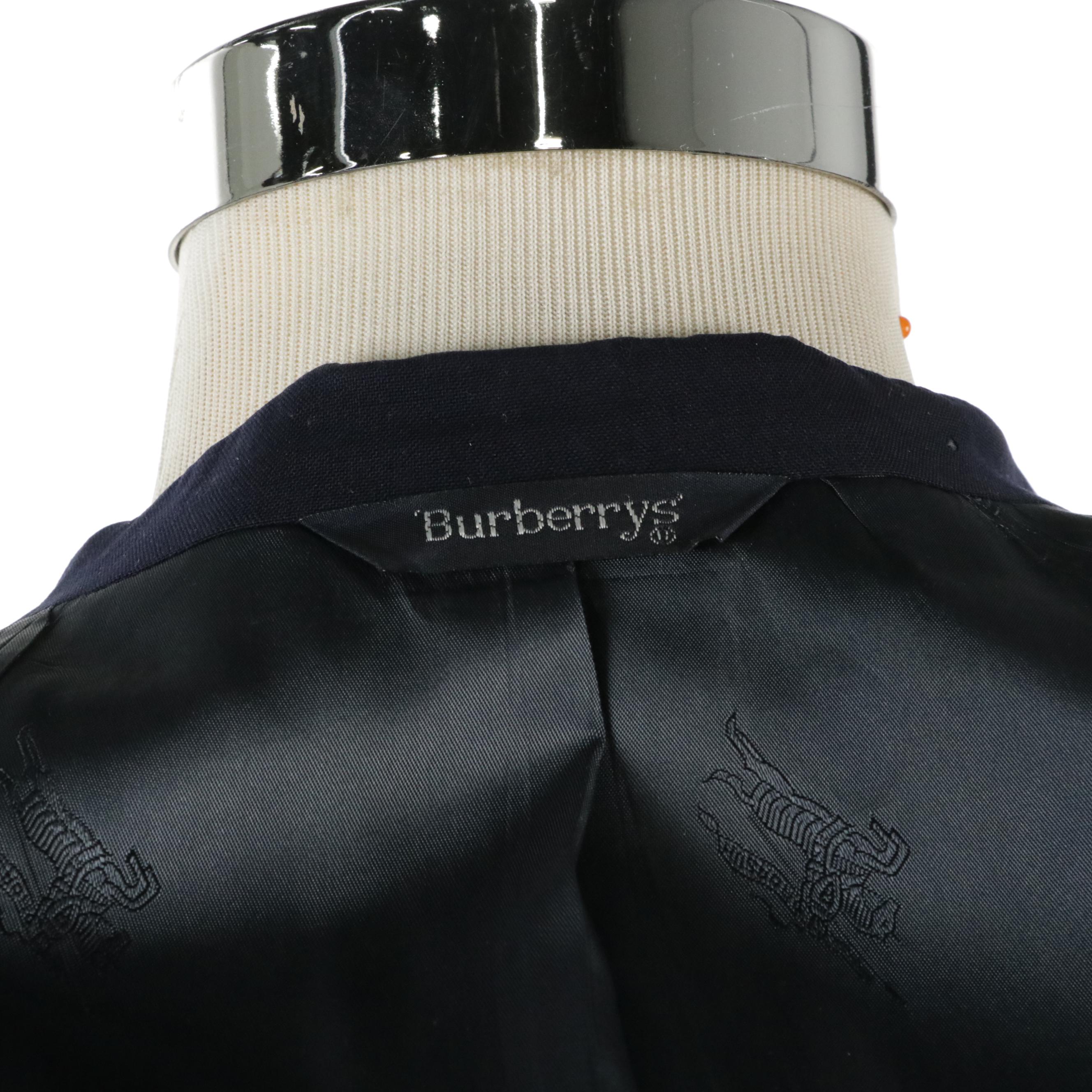 Men's Burberrys Vintage Navy Wool Double Breasted Blazer