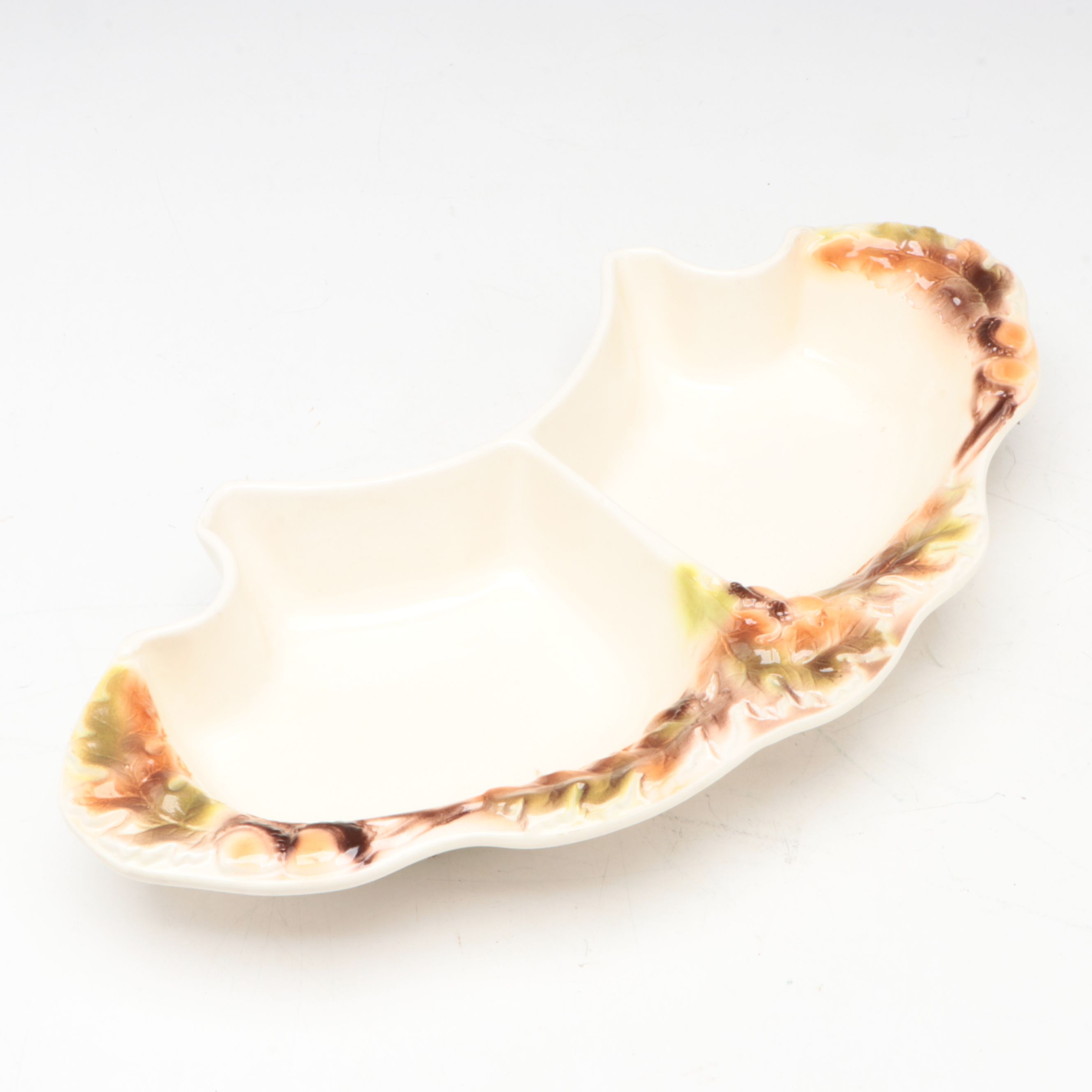 Vintage Sunkist Van Nuys Serving Set and Shakers in Autumn Themed White Ceramic