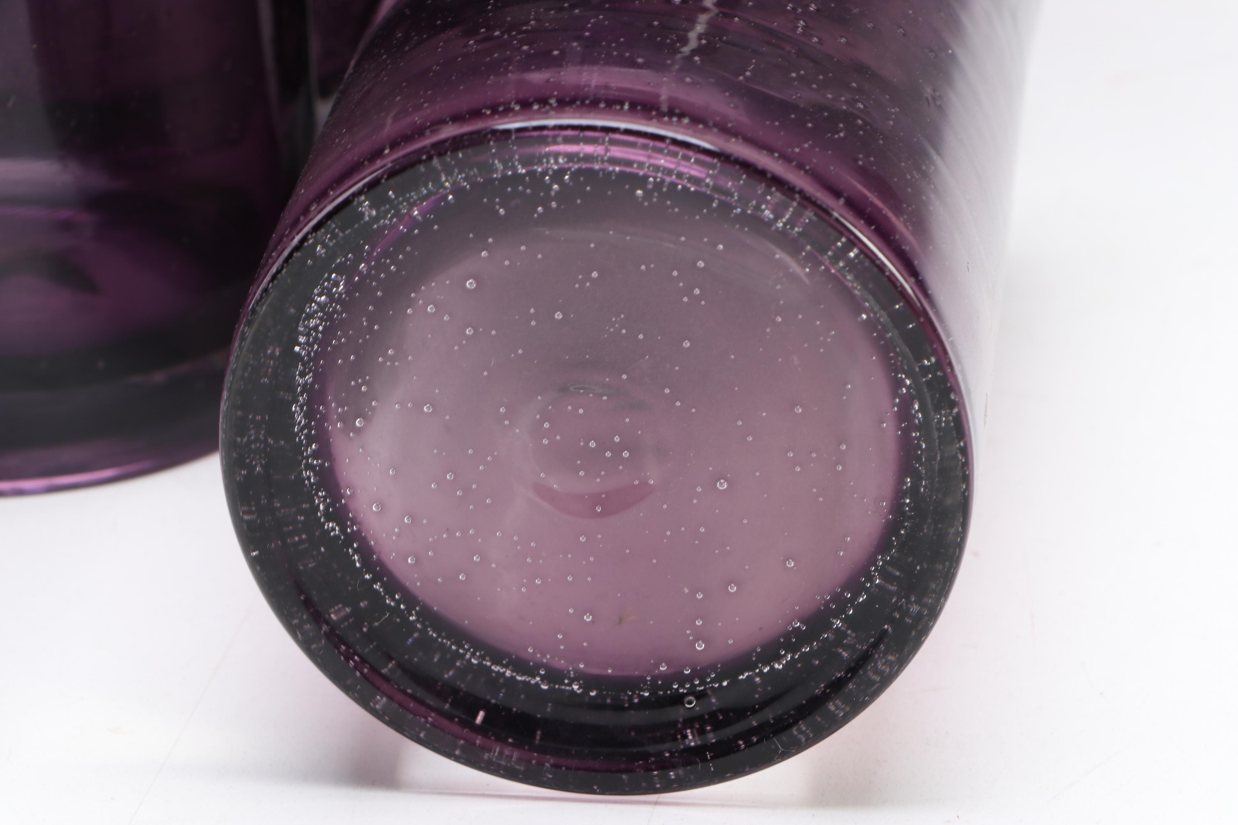 Artland "Salute" Water Goblets with "Iris Plum" Pitcher and Highball Glasses