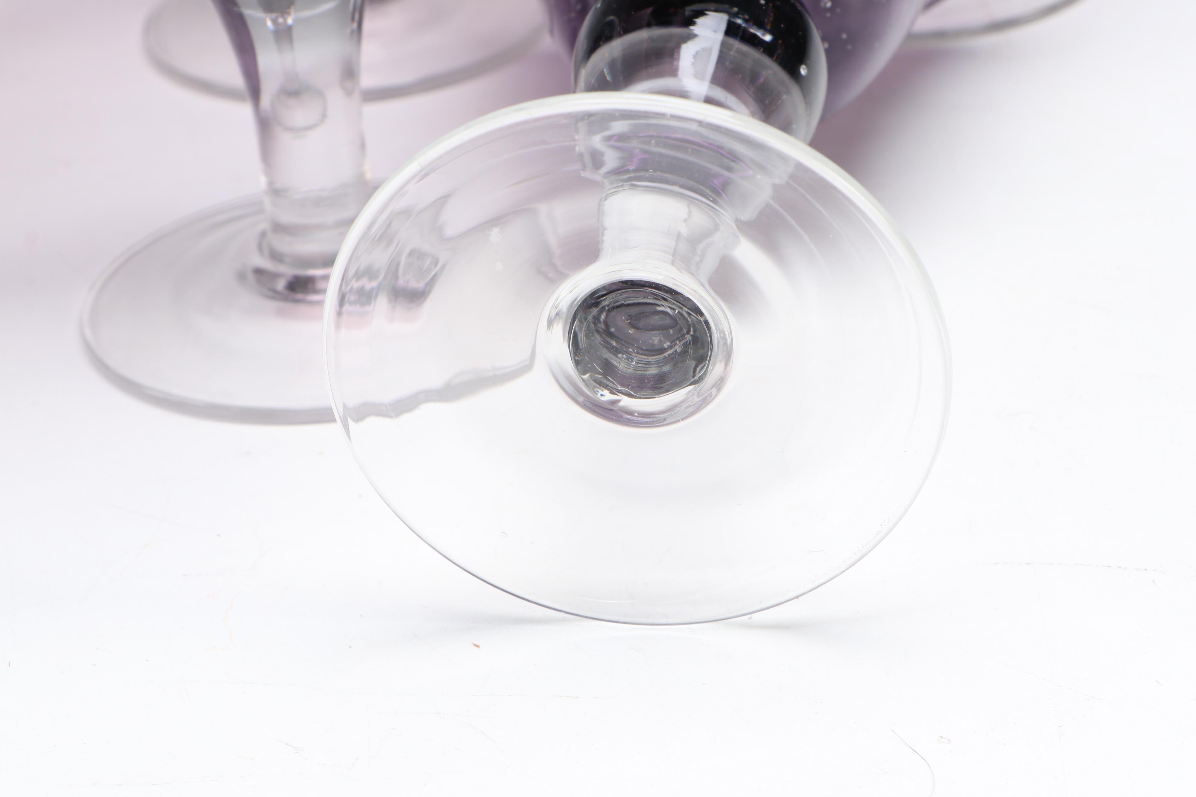 Artland "Salute" Water Goblets with "Iris Plum" Pitcher and Highball Glasses