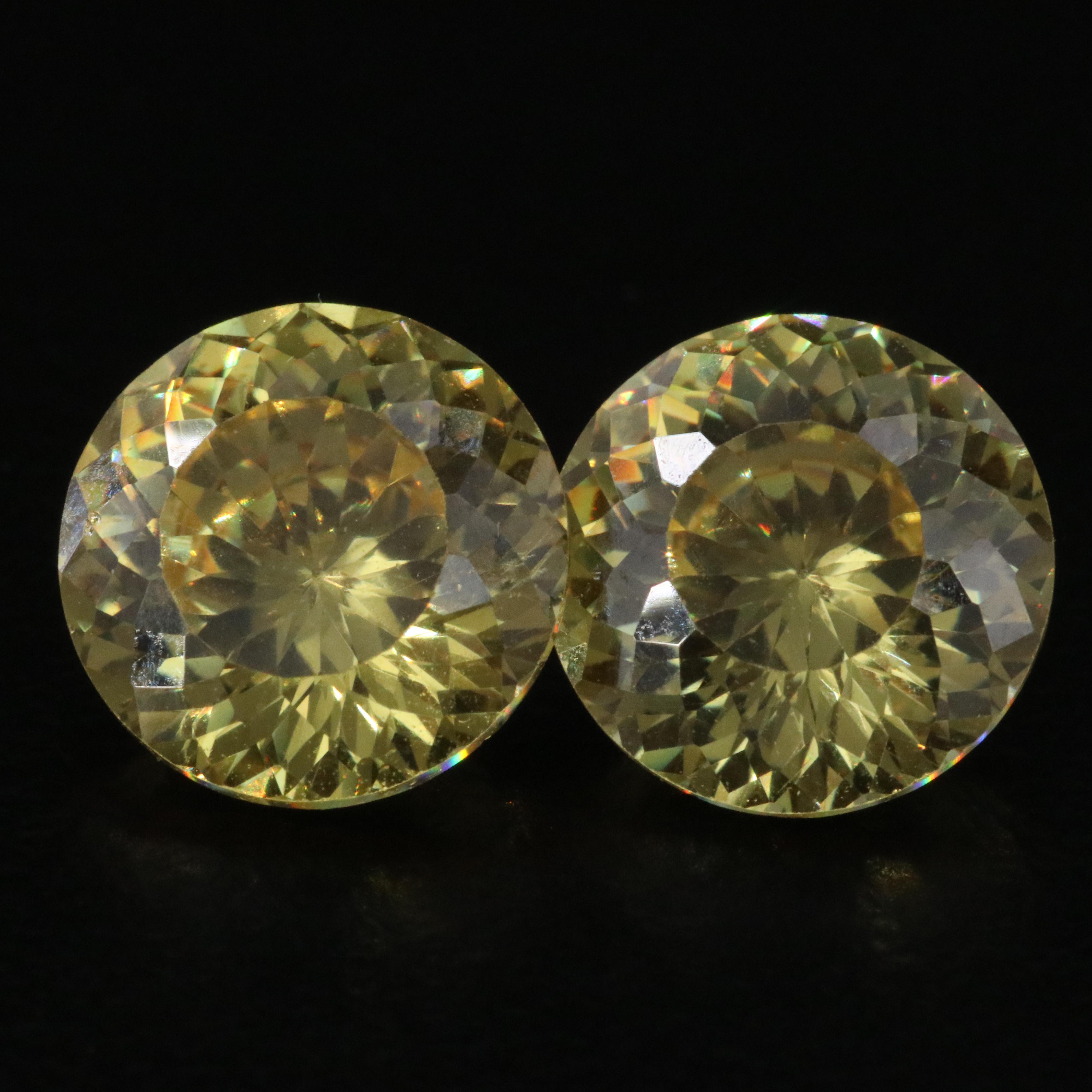 Loose 6.95 CTW Yellow CZ Matched Pair