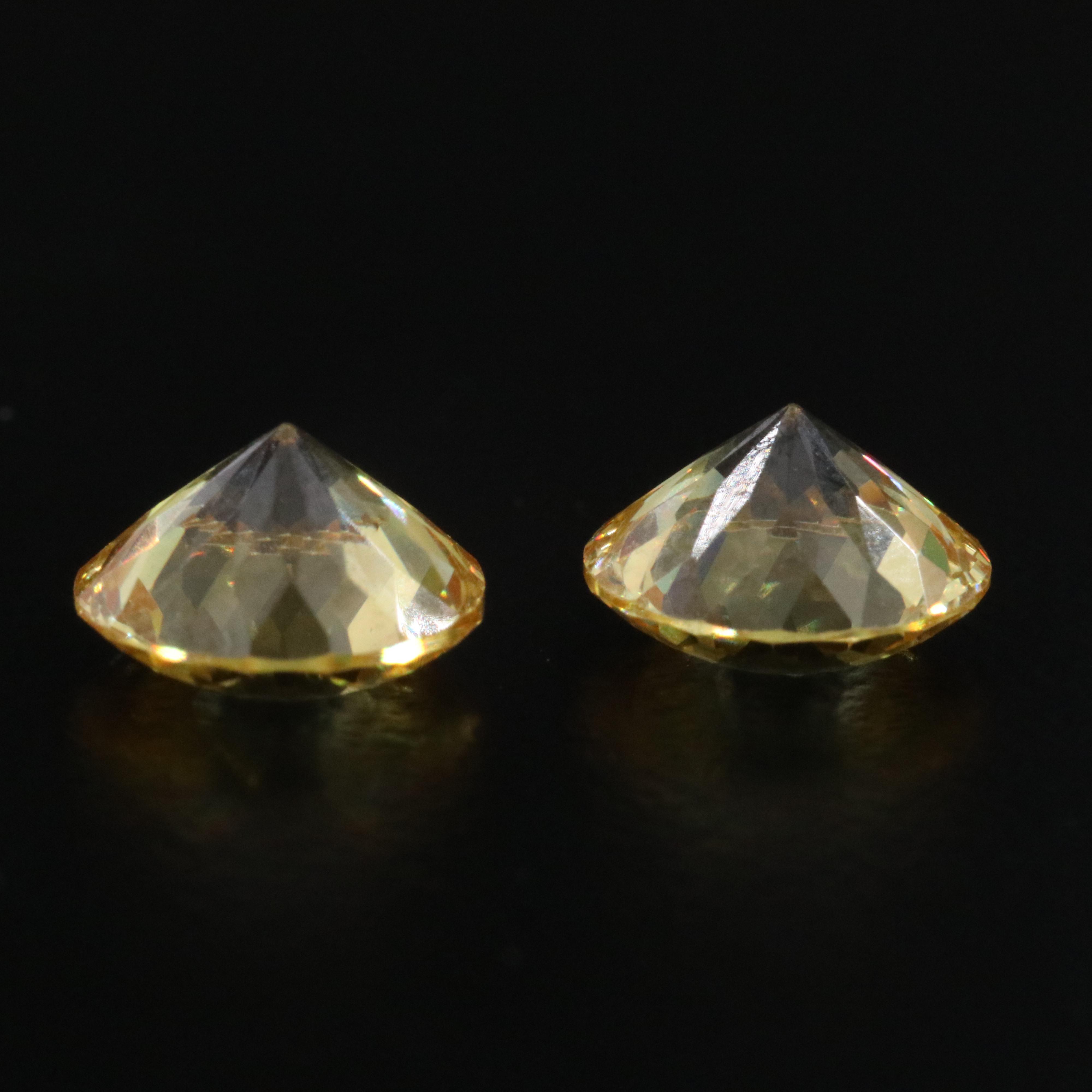 Loose 6.95 CTW Yellow CZ Matched Pair