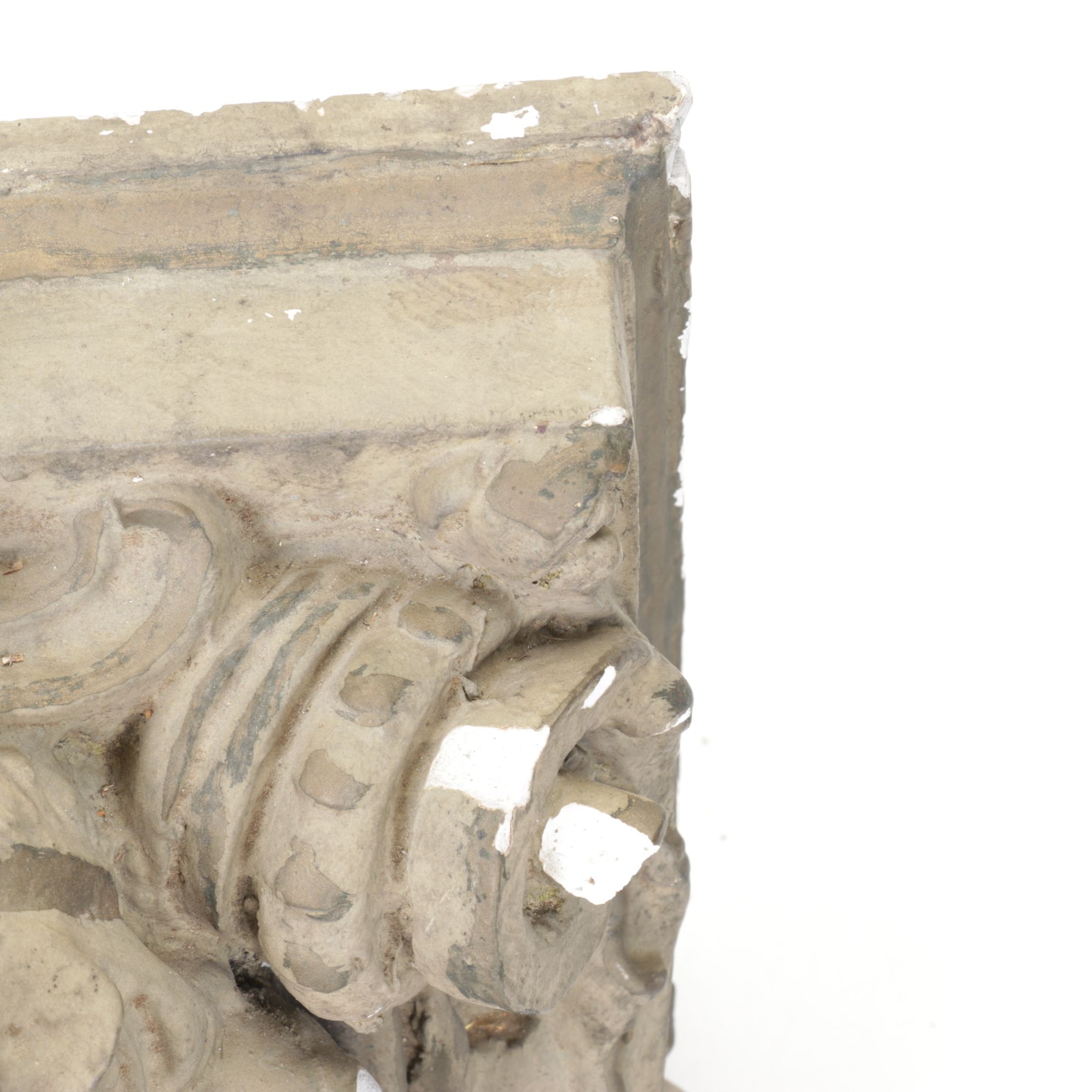 Rococo Style Cast Plaster Wall Shelf with Classical Face