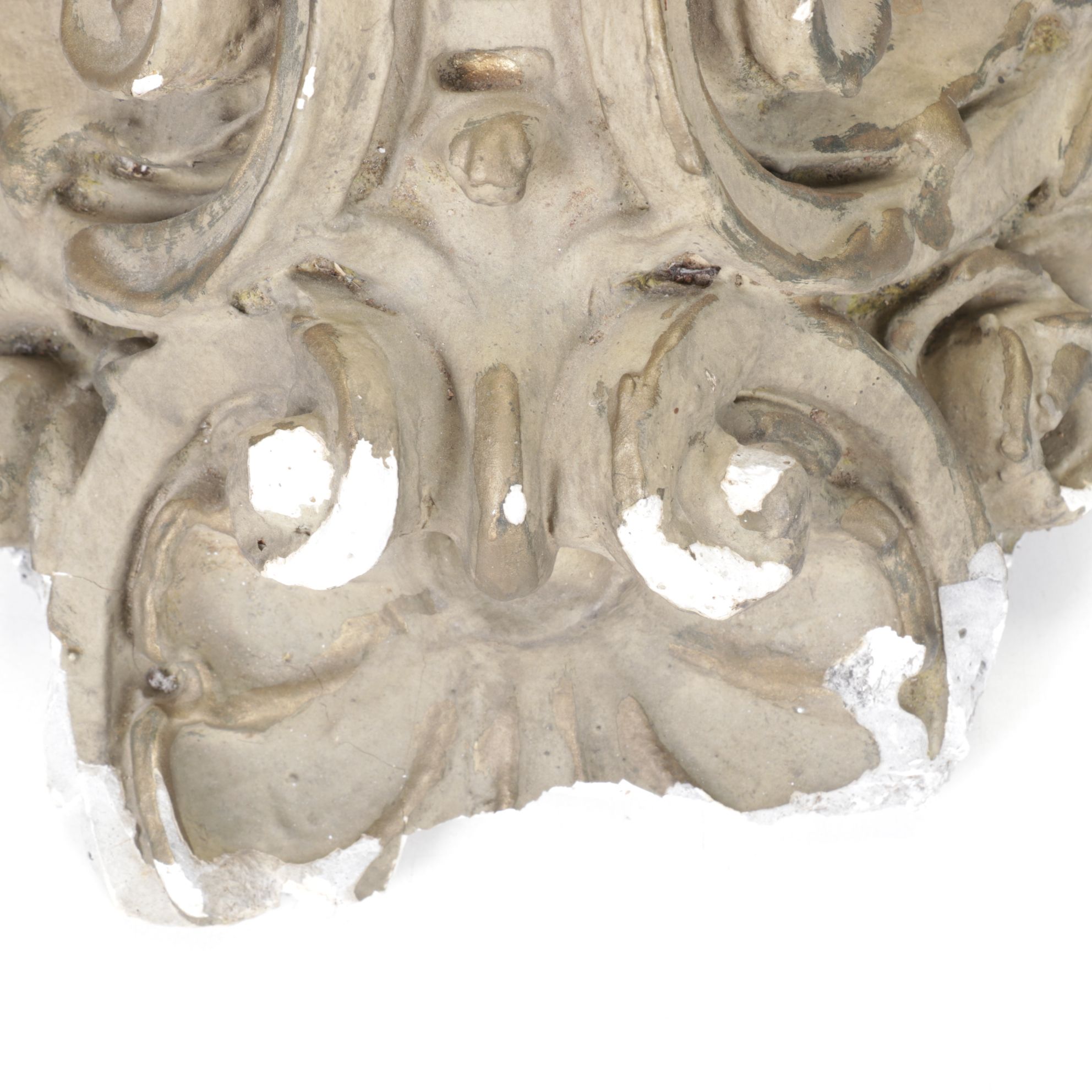 Rococo Style Cast Plaster Wall Shelf with Classical Face
