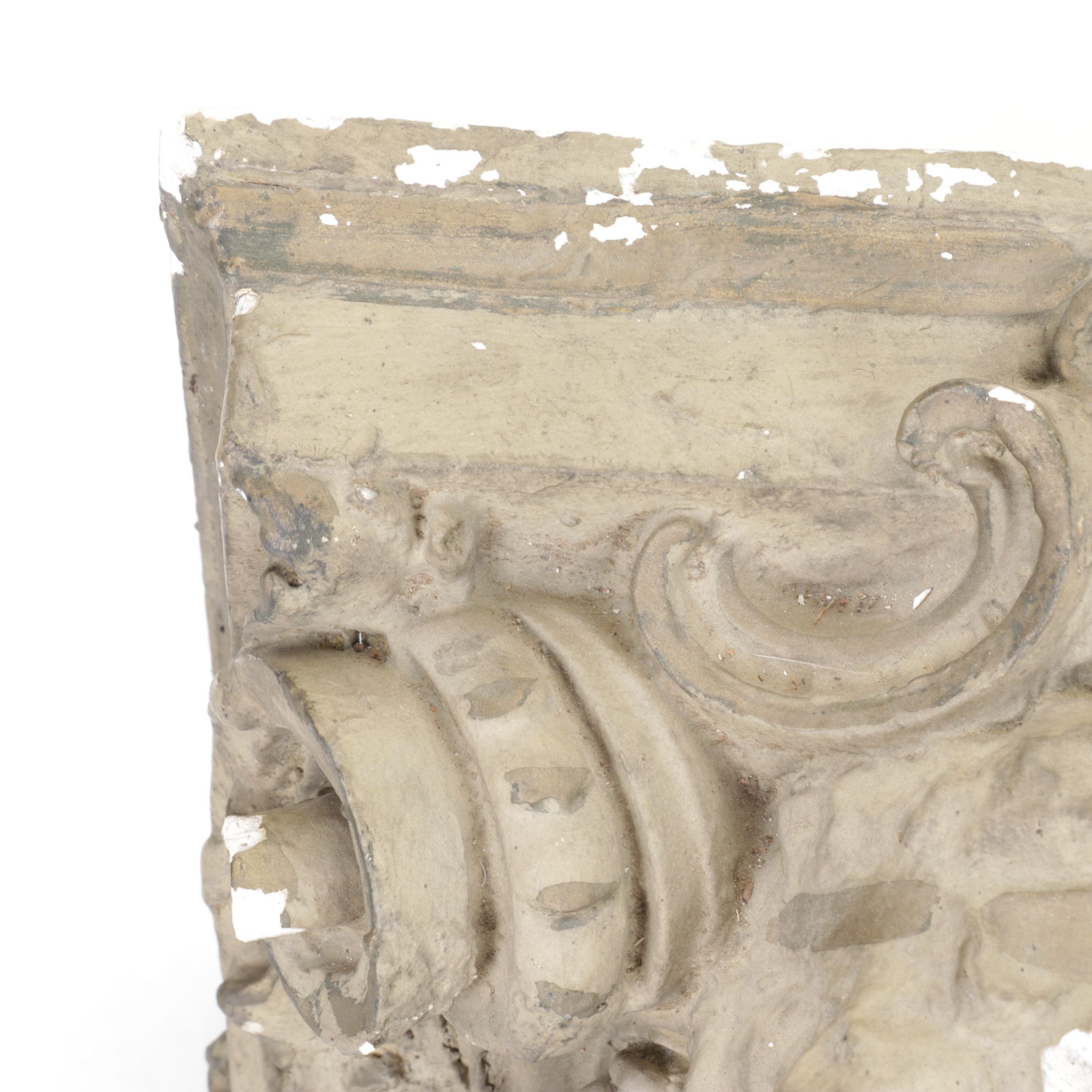 Rococo Style Cast Plaster Wall Shelf with Classical Face