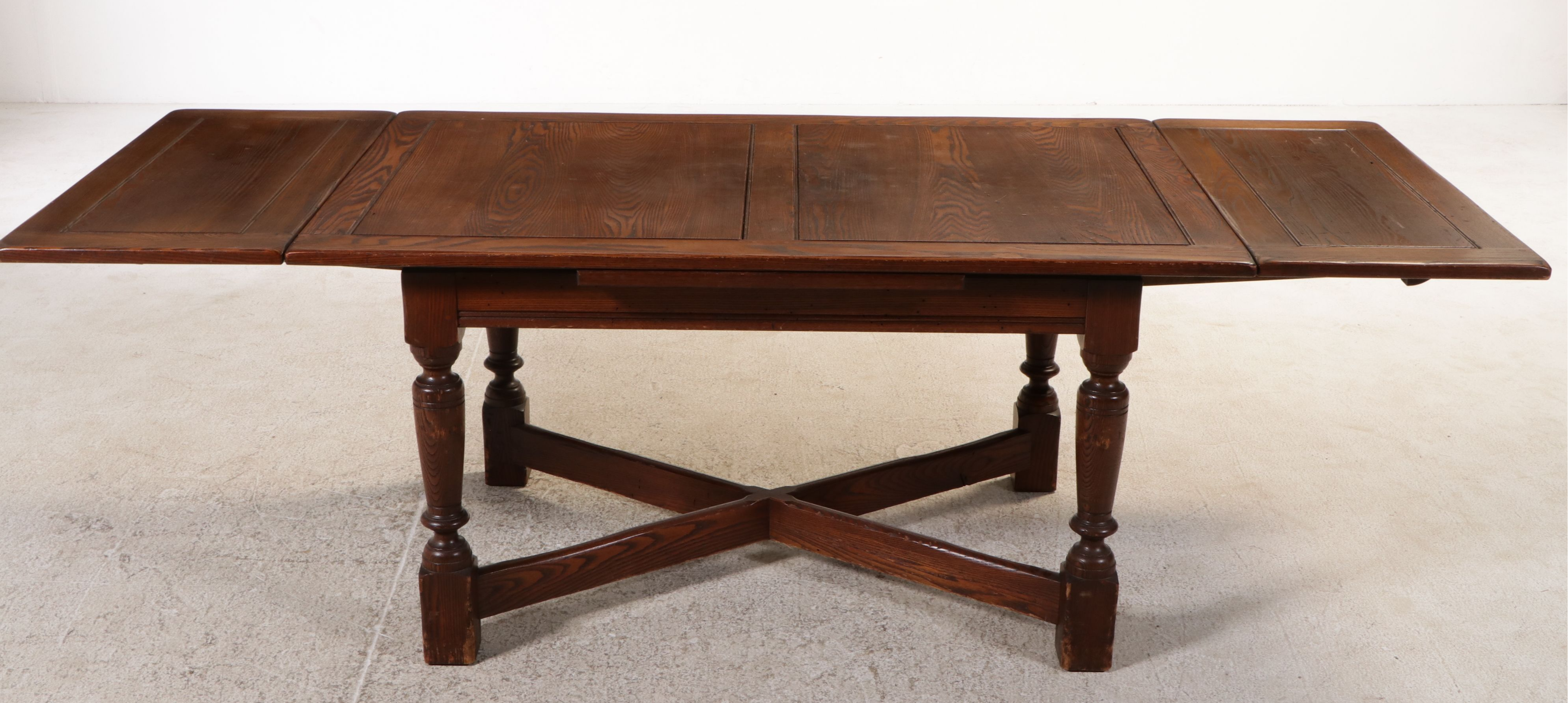 Seven Piece Tudor Style Oak Dining Set, Early 20th Century