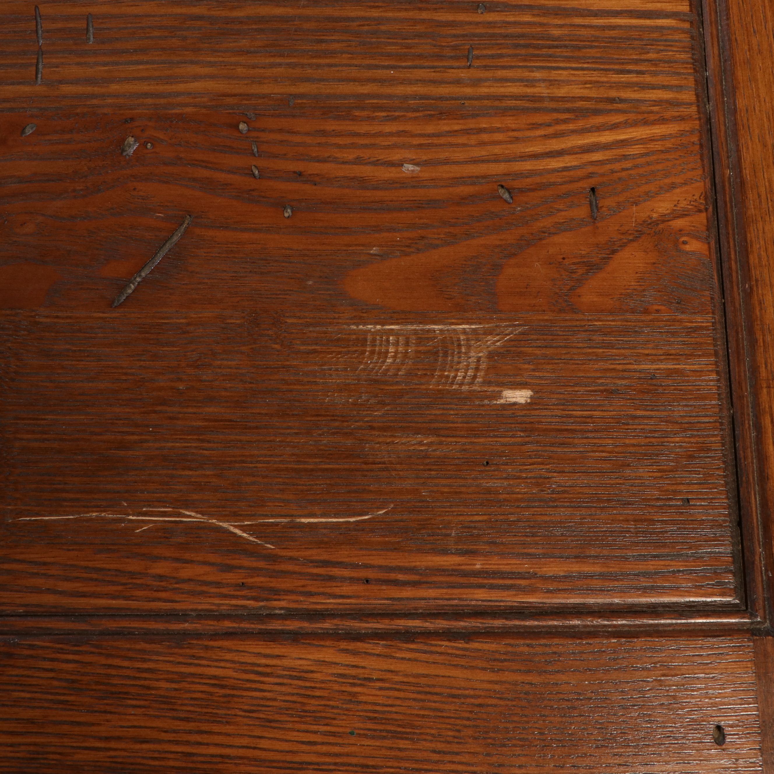 Seven Piece Tudor Style Oak Dining Set, Early 20th Century