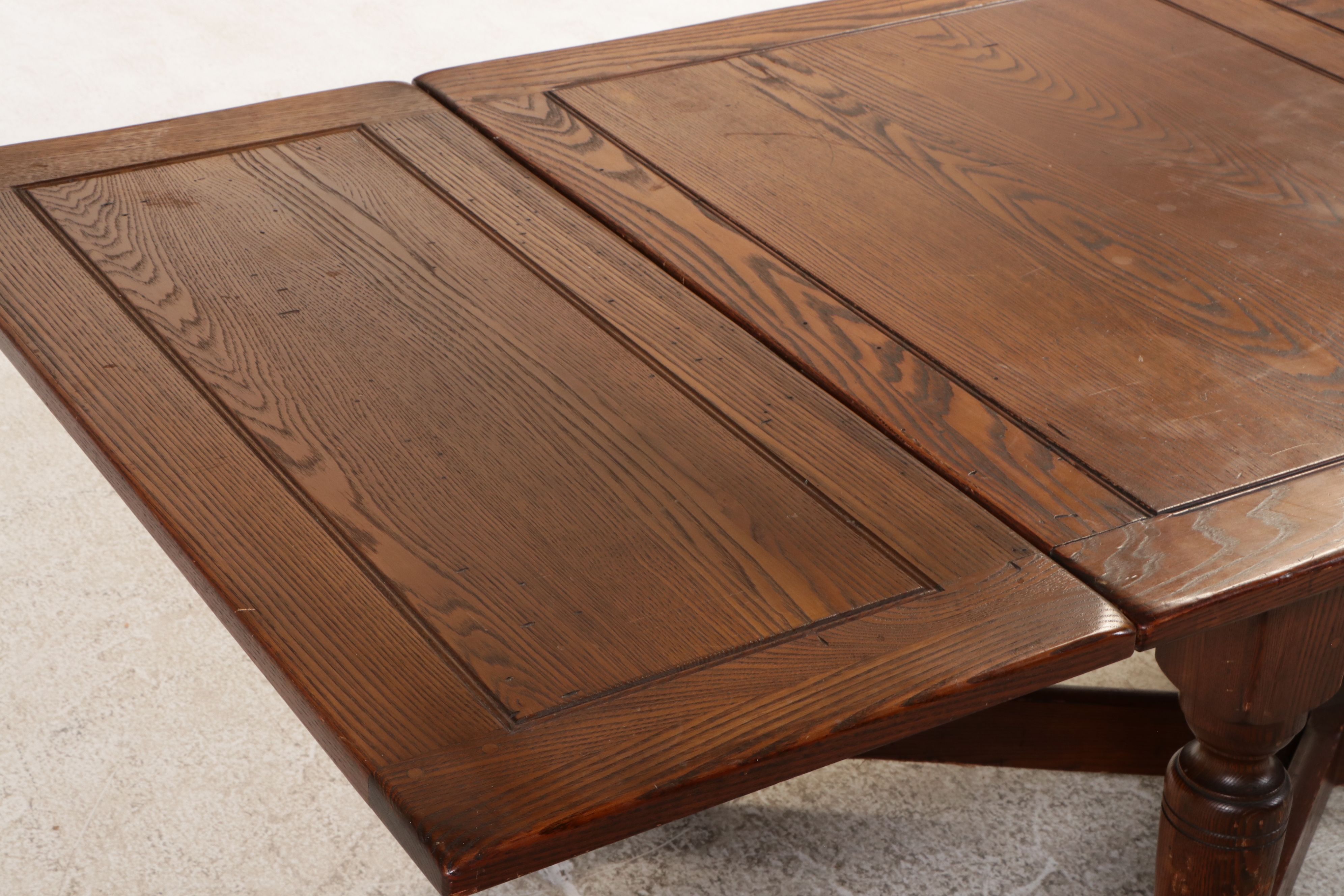 Seven Piece Tudor Style Oak Dining Set, Early 20th Century