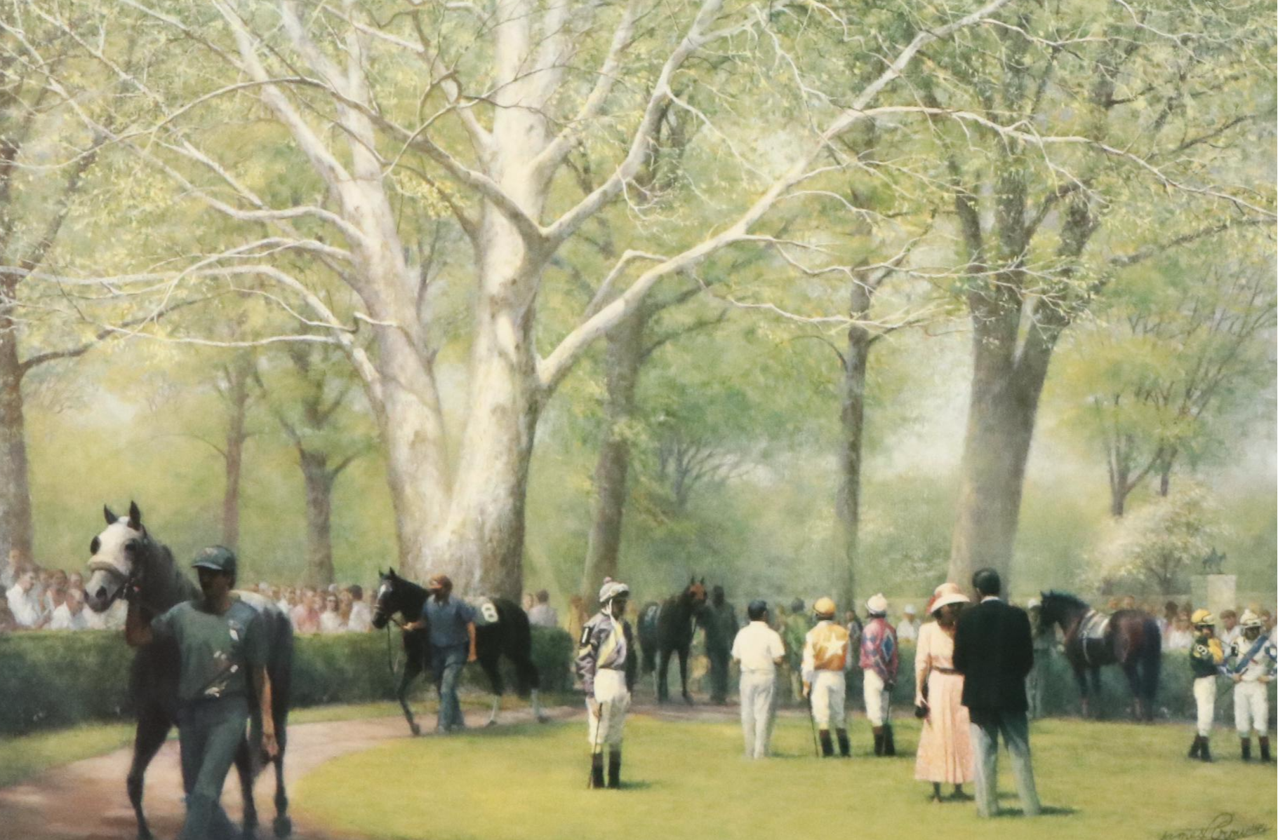 Pair of James Crow Keeneland Horse Racing Offset Lithographs