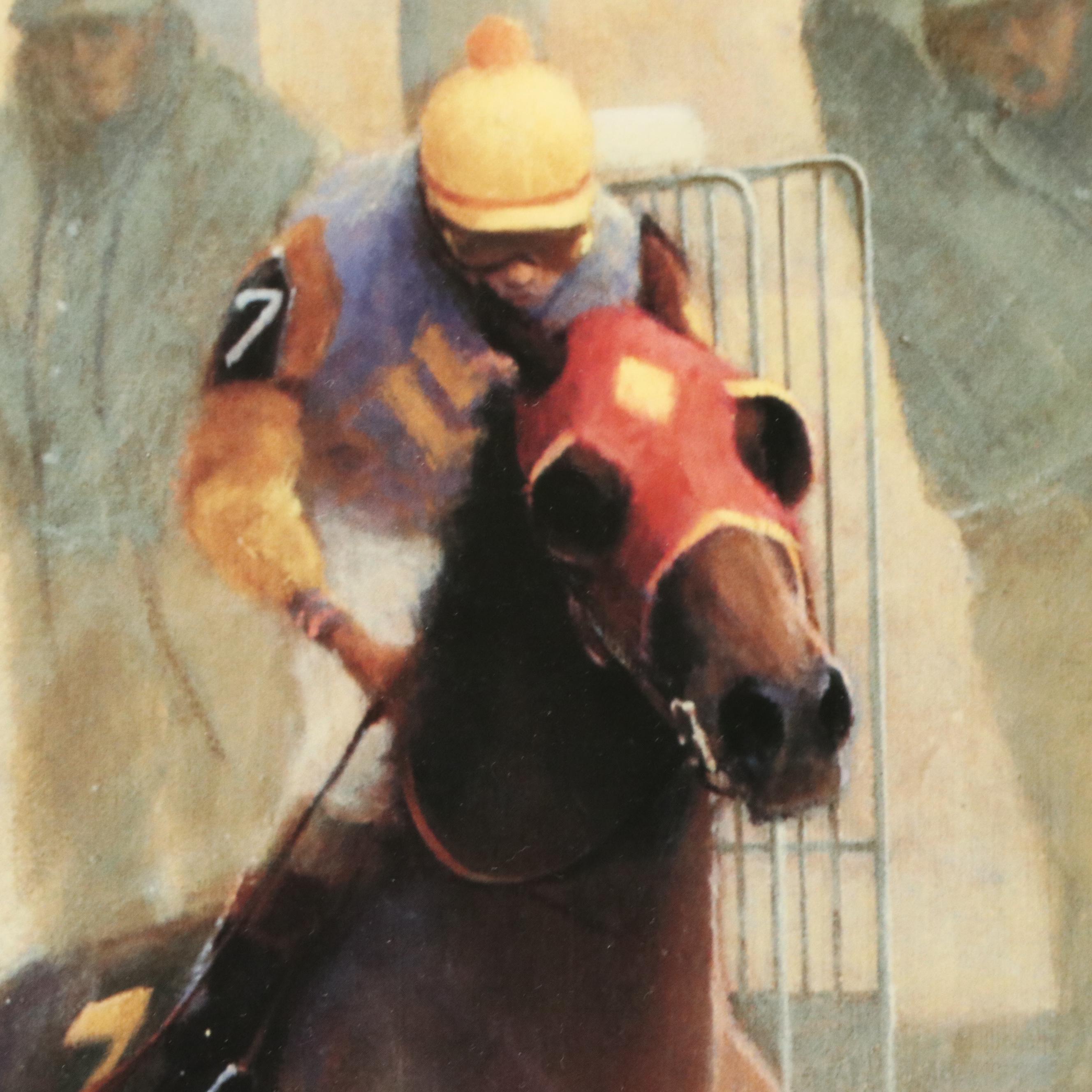 Pair of James Crow Keeneland Horse Racing Offset Lithographs