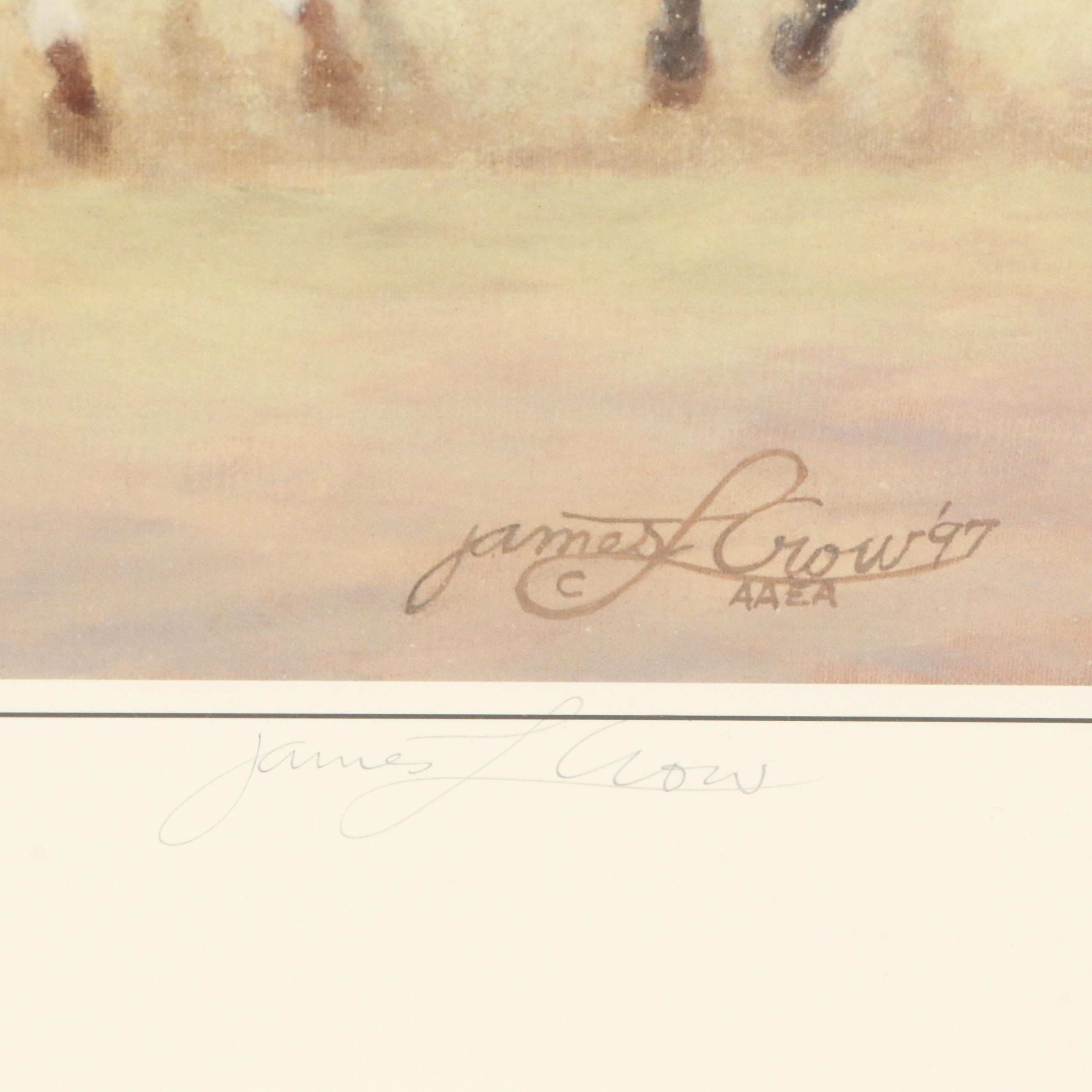 Pair of James Crow Keeneland Horse Racing Offset Lithographs