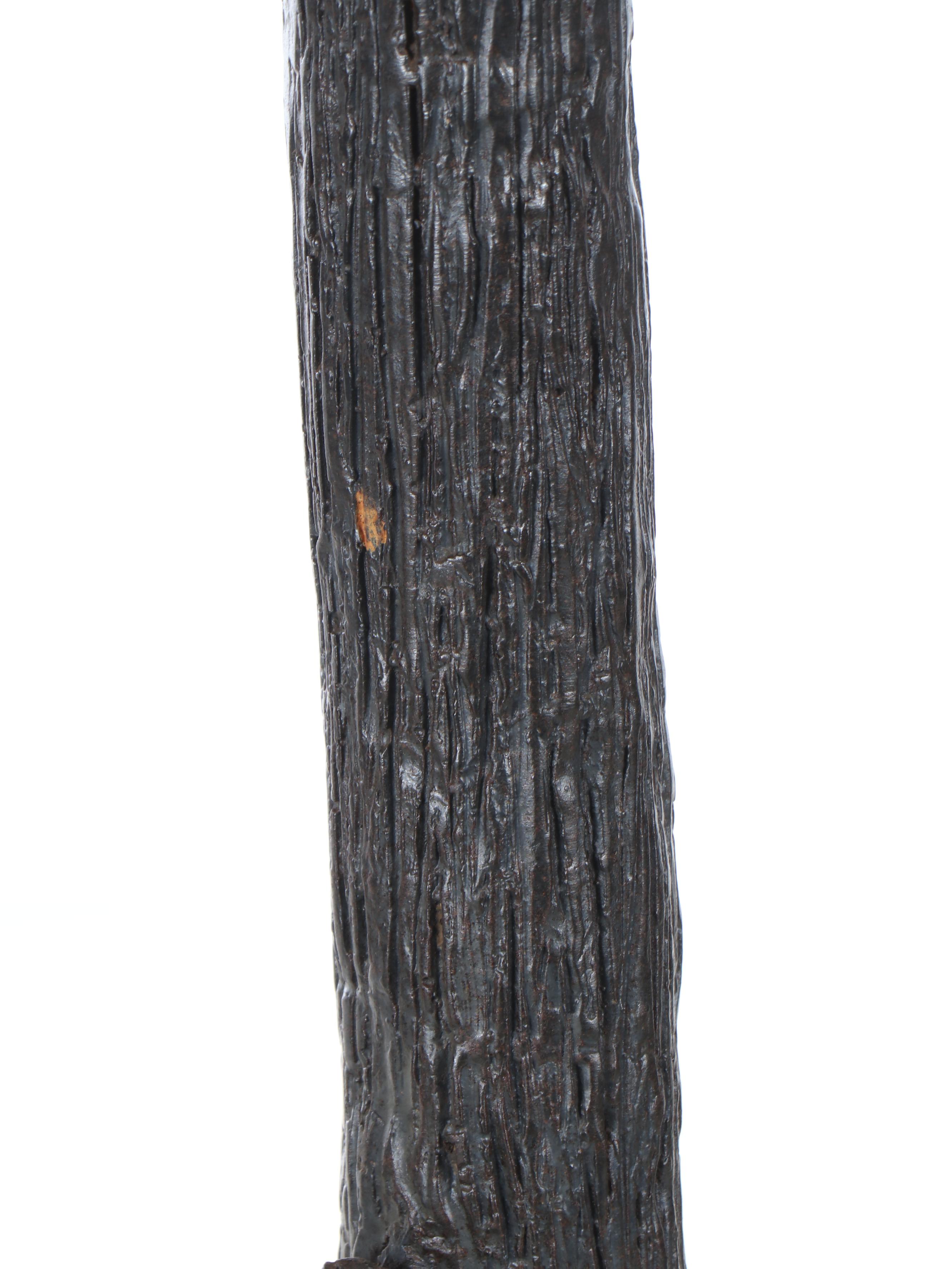 Faux Bois Floor Lamp with Drum Shade, 21st Century