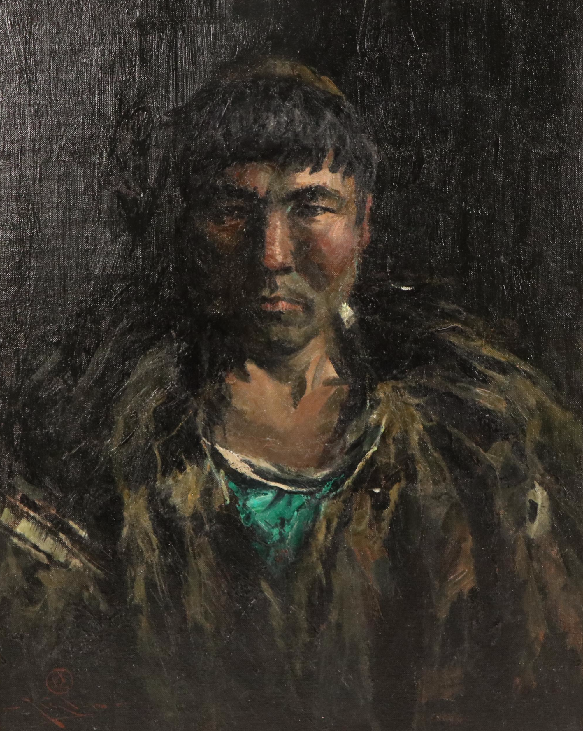 Eustace Paul Ziegler Oil Portrait "Chief Gootleta of the Chitina"